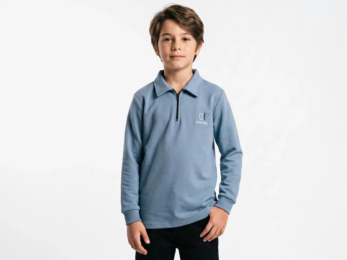 Boys' Quarter-Zip Sweatshirt with Sport Print - Pack of 4 - Tanem Kids - by Peralane