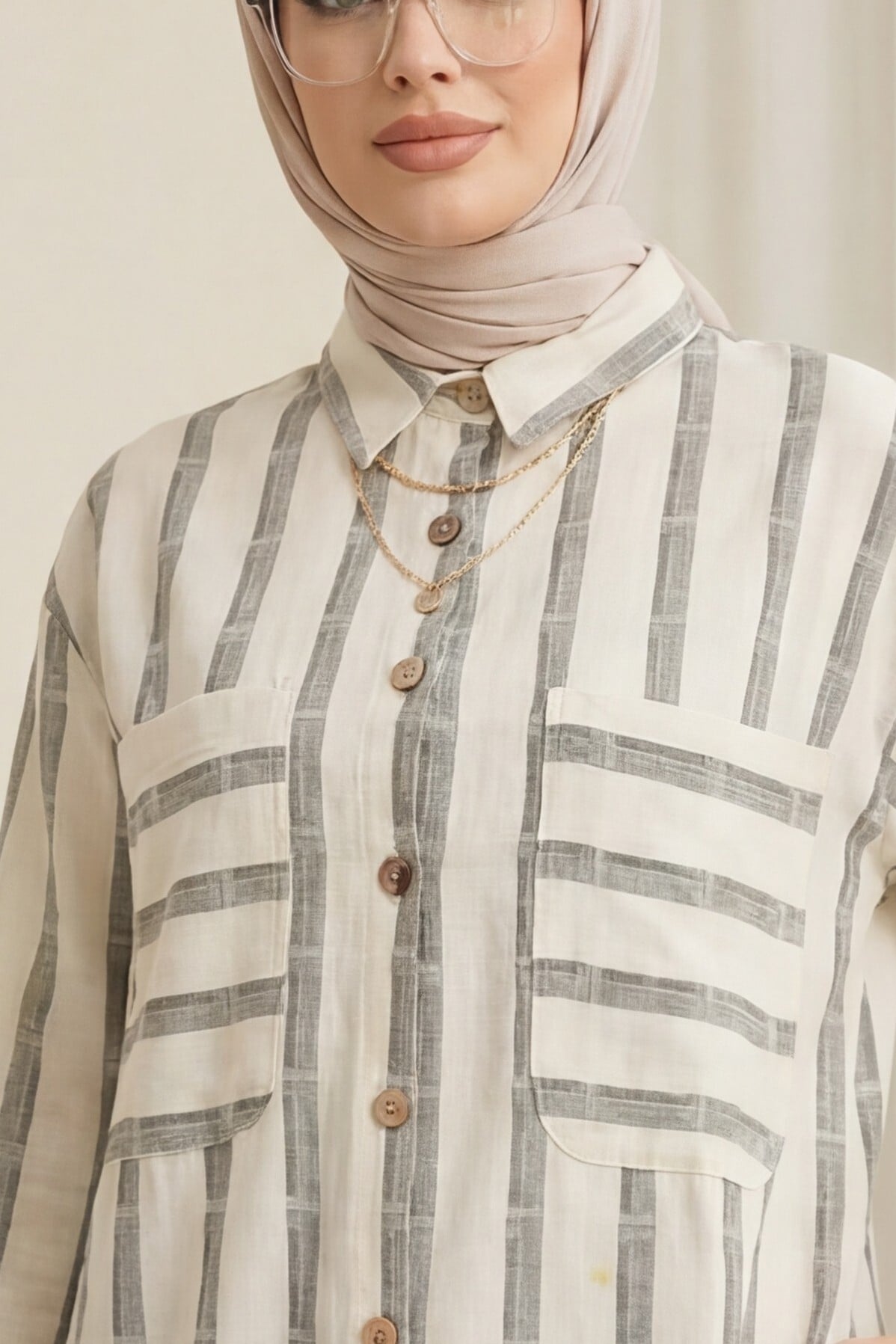 Tassel Hem Shirt - Beige - Podyumplus - by Peralane - photo 5