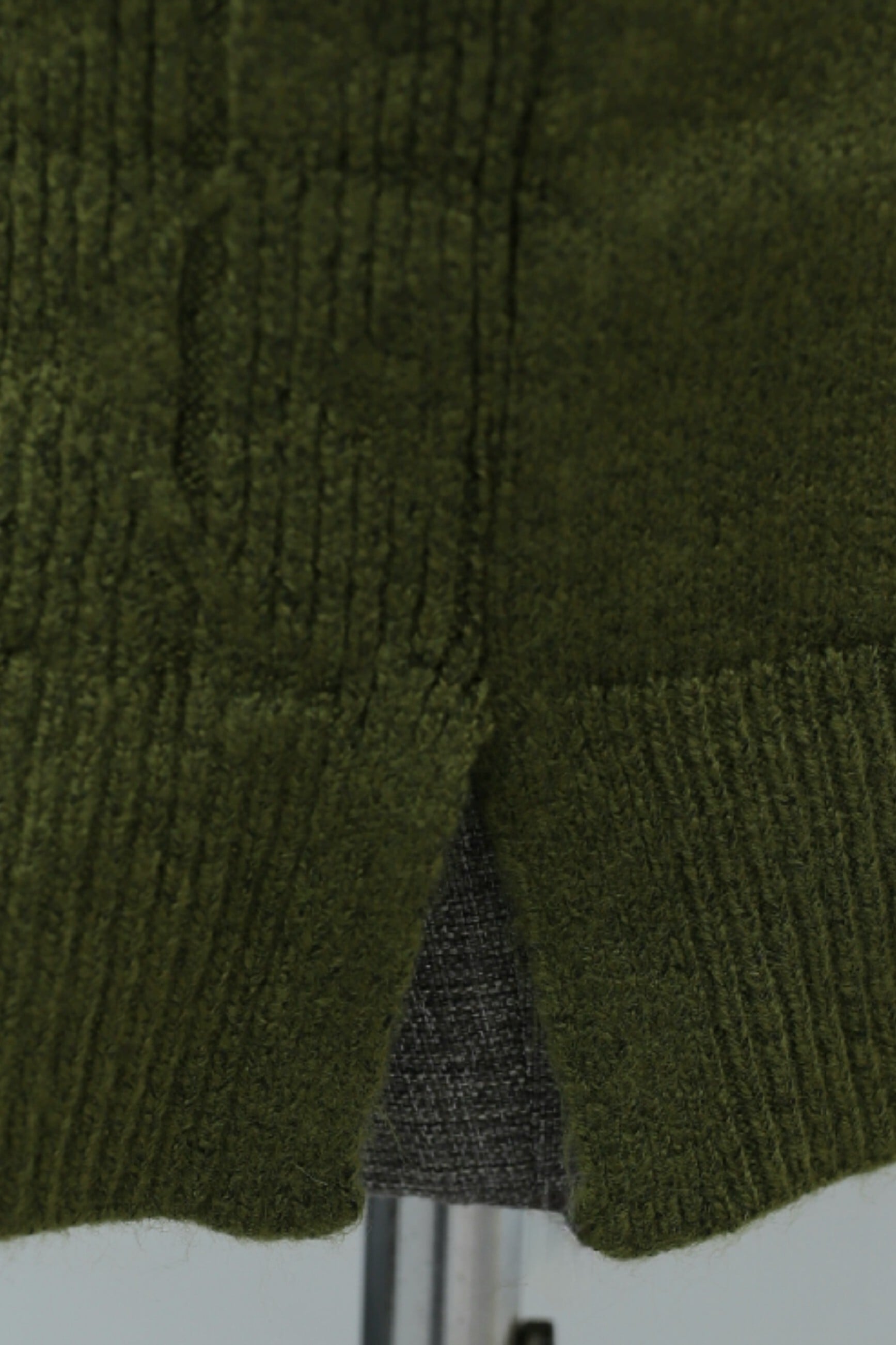 Pearl-Sleeve Patterned Relaxed Knit Tunic - Olive Green - Podyumplus - by Peralane - photo 5