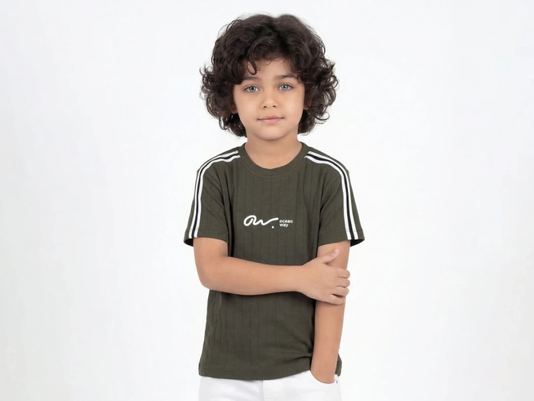 Boys' Olive Green Ocean Print T-Shirt - Civilti - by Peralane