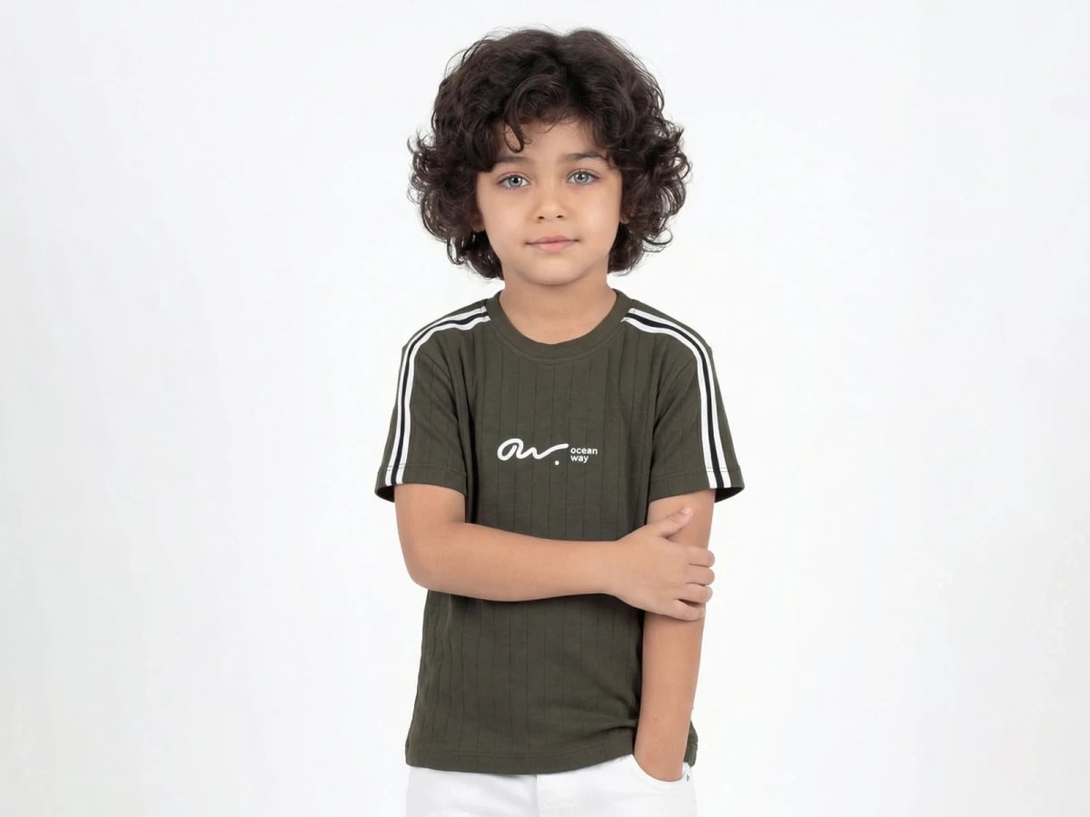 Boys' Olive Green Ocean Print T-Shirt - Civilti - by Peralane