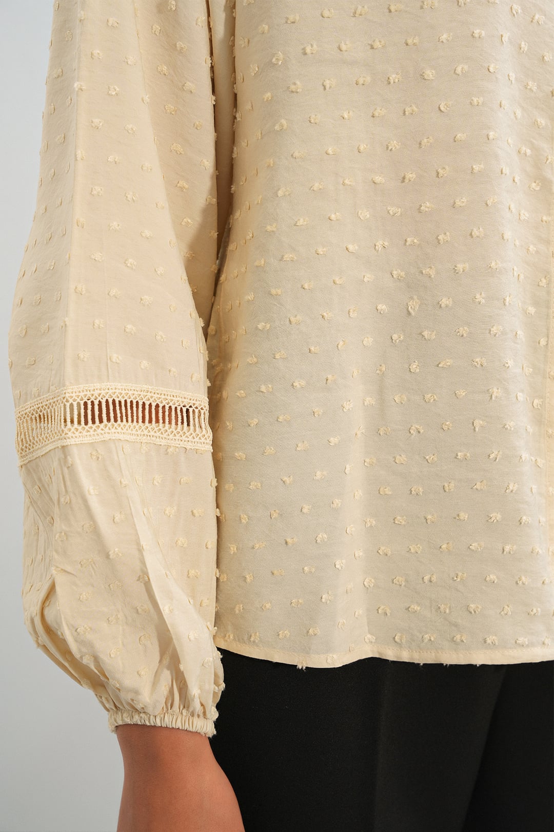 Women's Oversize Patterned Blouse 20379 - Cream - Bigdart - by Peralane - photo 4