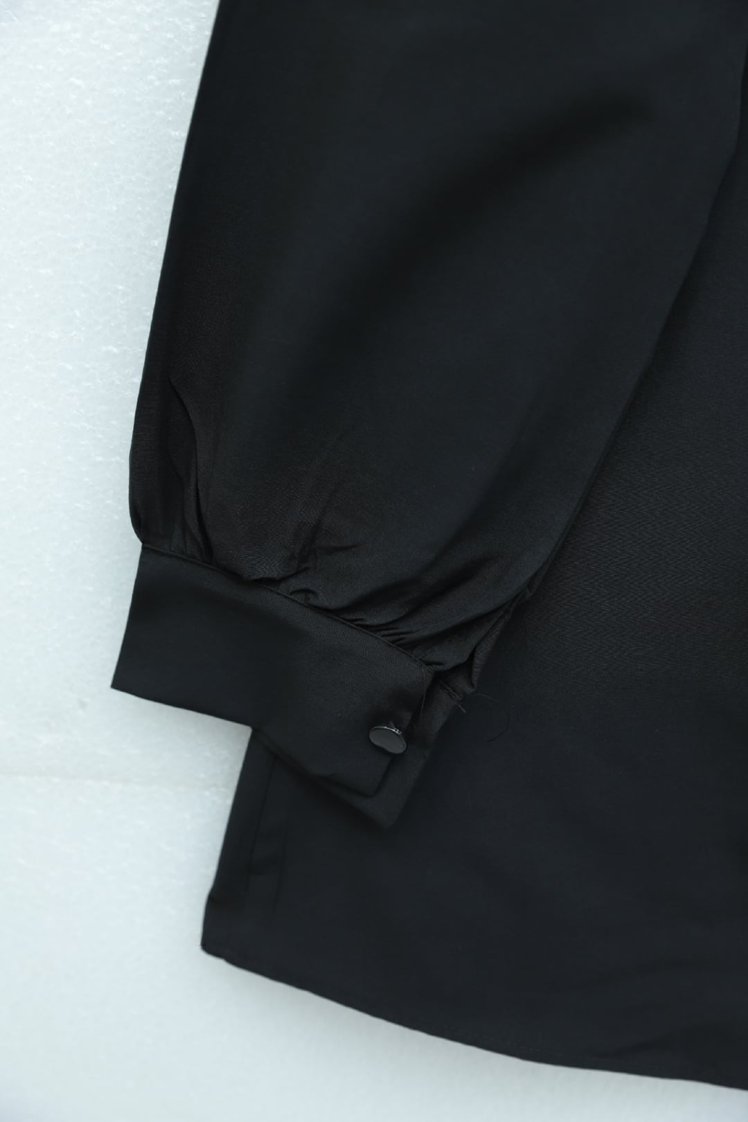 Black Poplin Tunic with Lace Trim and Self-Tie Belt - Podyumplus - by Peralane - photo 6