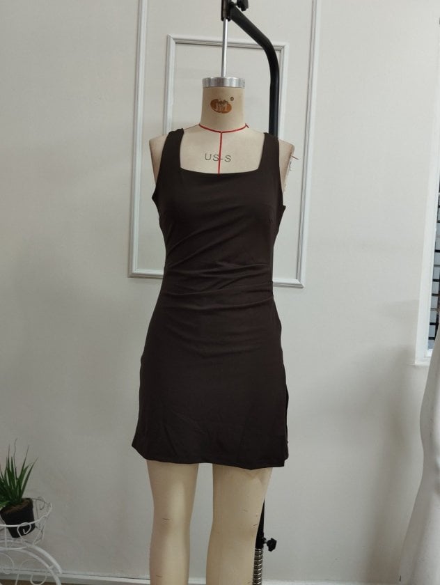Women's Sleeveless Round Neck Cross-Back Detail Short Dress - Janes - by Peralane - photo 5
