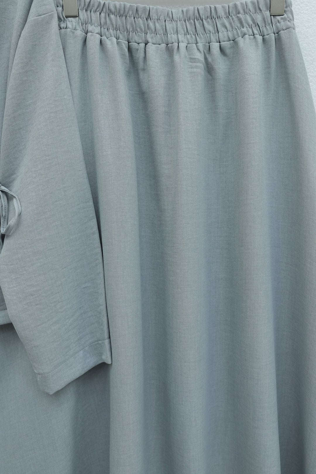 Side-Tie Linen-Look Maxi Skirt Set - Light Grey - Podyumplus - by Peralane - photo 6