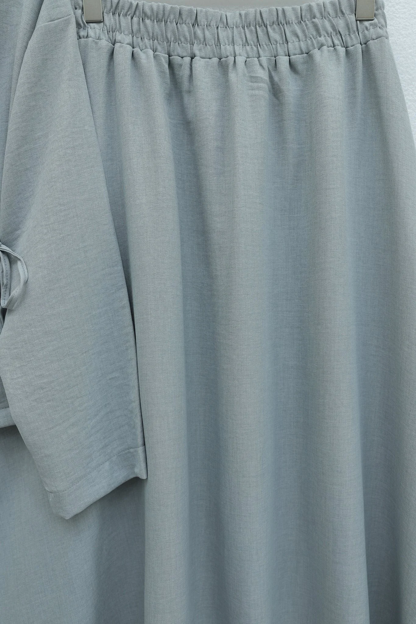 Side-Tie Linen-Look Maxi Skirt Set - Light Grey - Podyumplus - by Peralane - photo 6