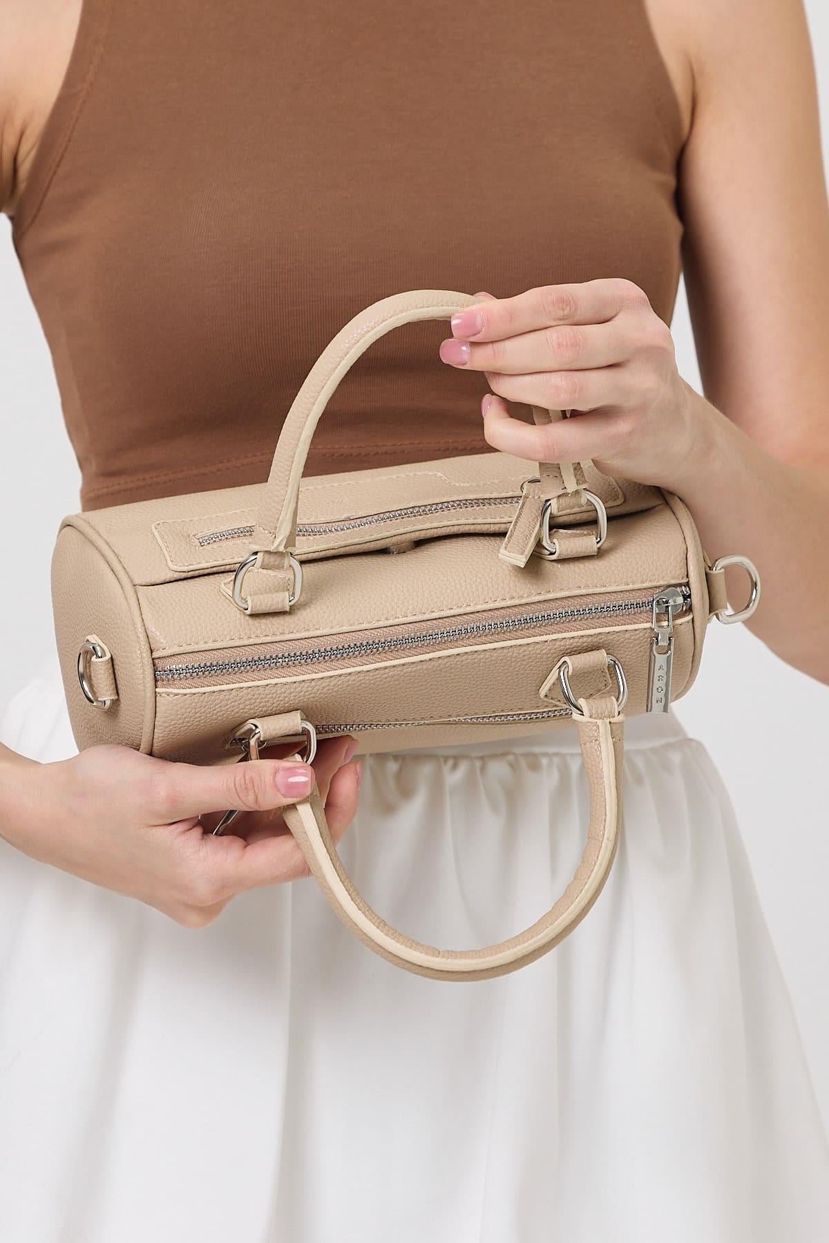 Lorena Light Beige Multi-Compartment Women's Handbag 2003 - Aron Atelier - by Peralane - photo 5