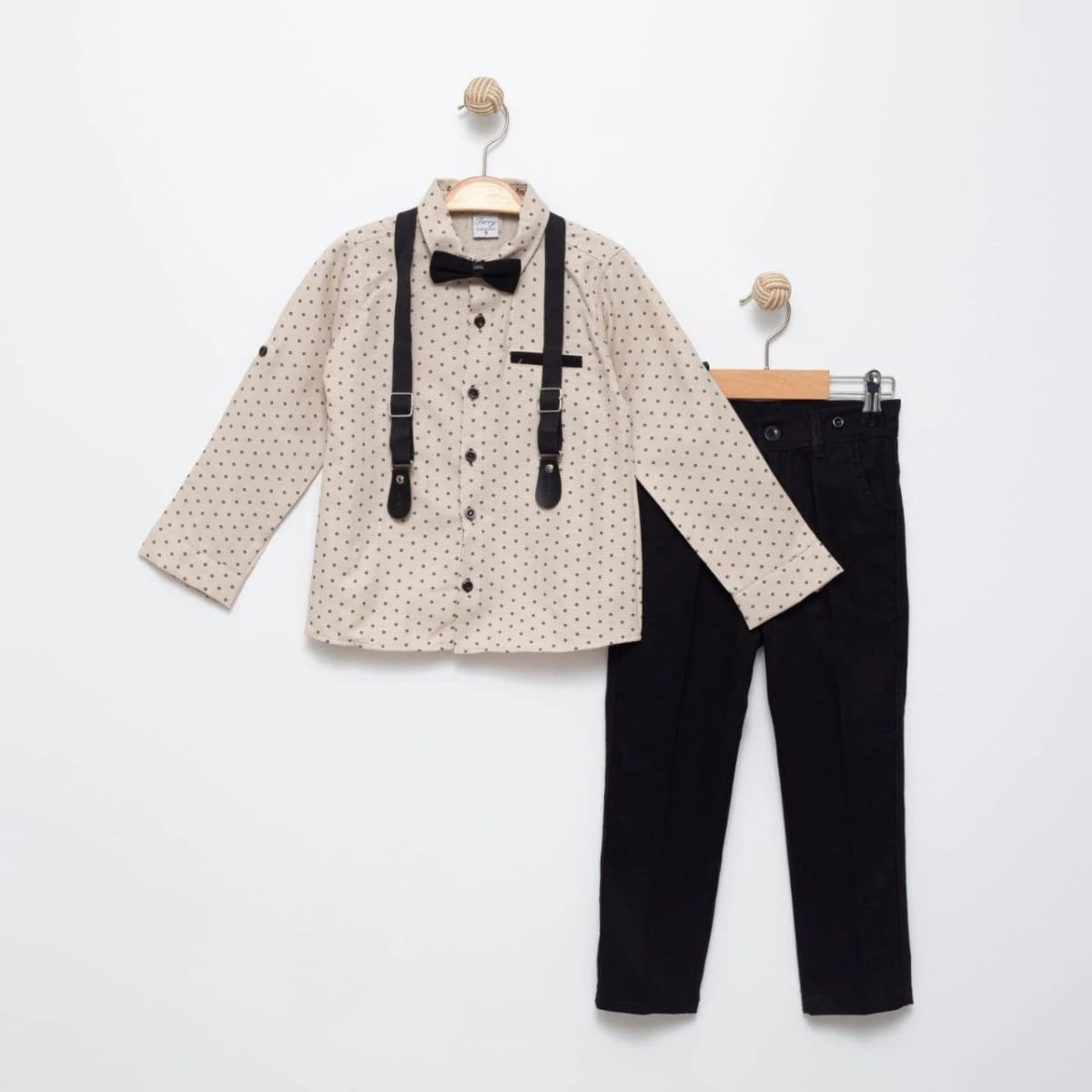 Oxford Fabric Set with Suspender Belt Colorful Shirt - 6317 - Terry - by Peralane