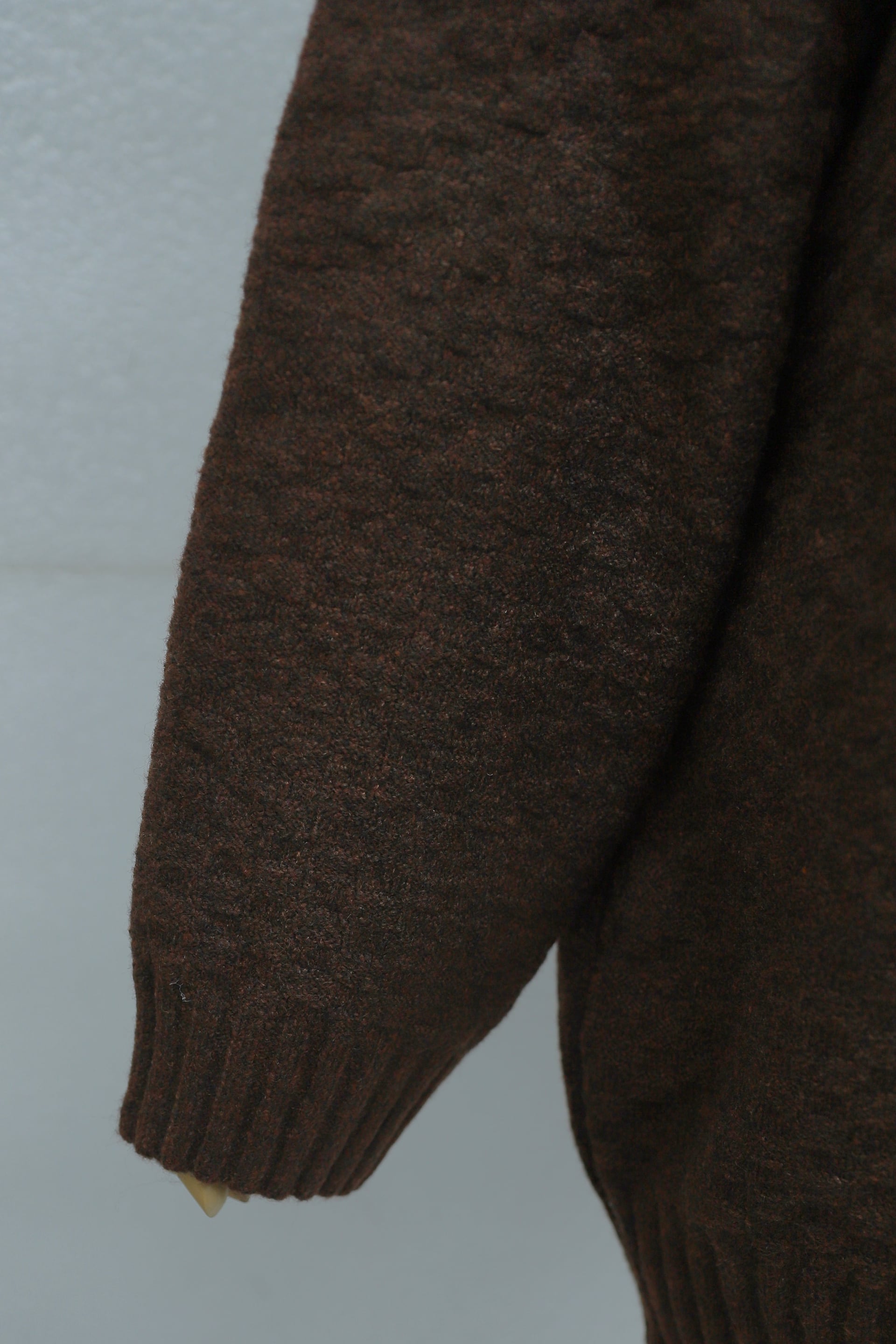 Ribbed Hem Slouchy Knit Tunic - Brown - Podyumplus - by Peralane - photo 7