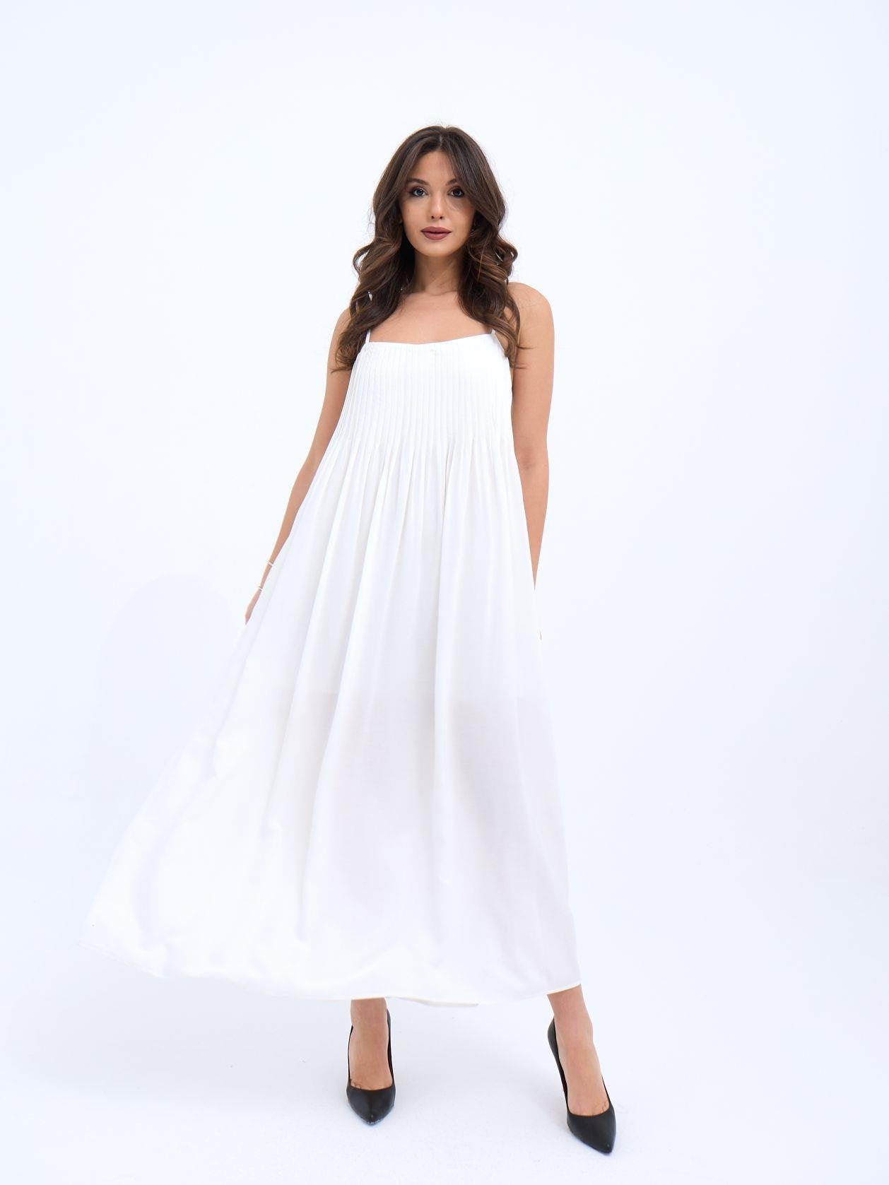 Strapless Maxi Dress in Ecru - Fame - by Peralane