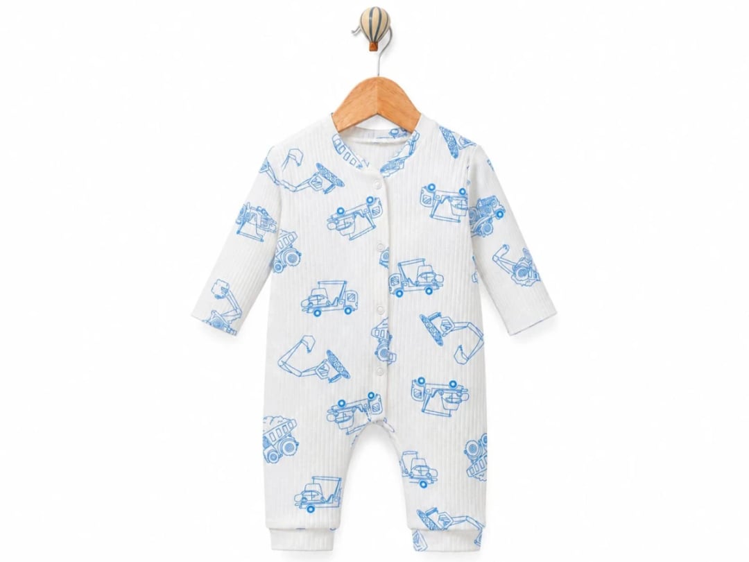 Boys' Construction Vehicle Patterned Baby Romper - Supermini - by Peralane