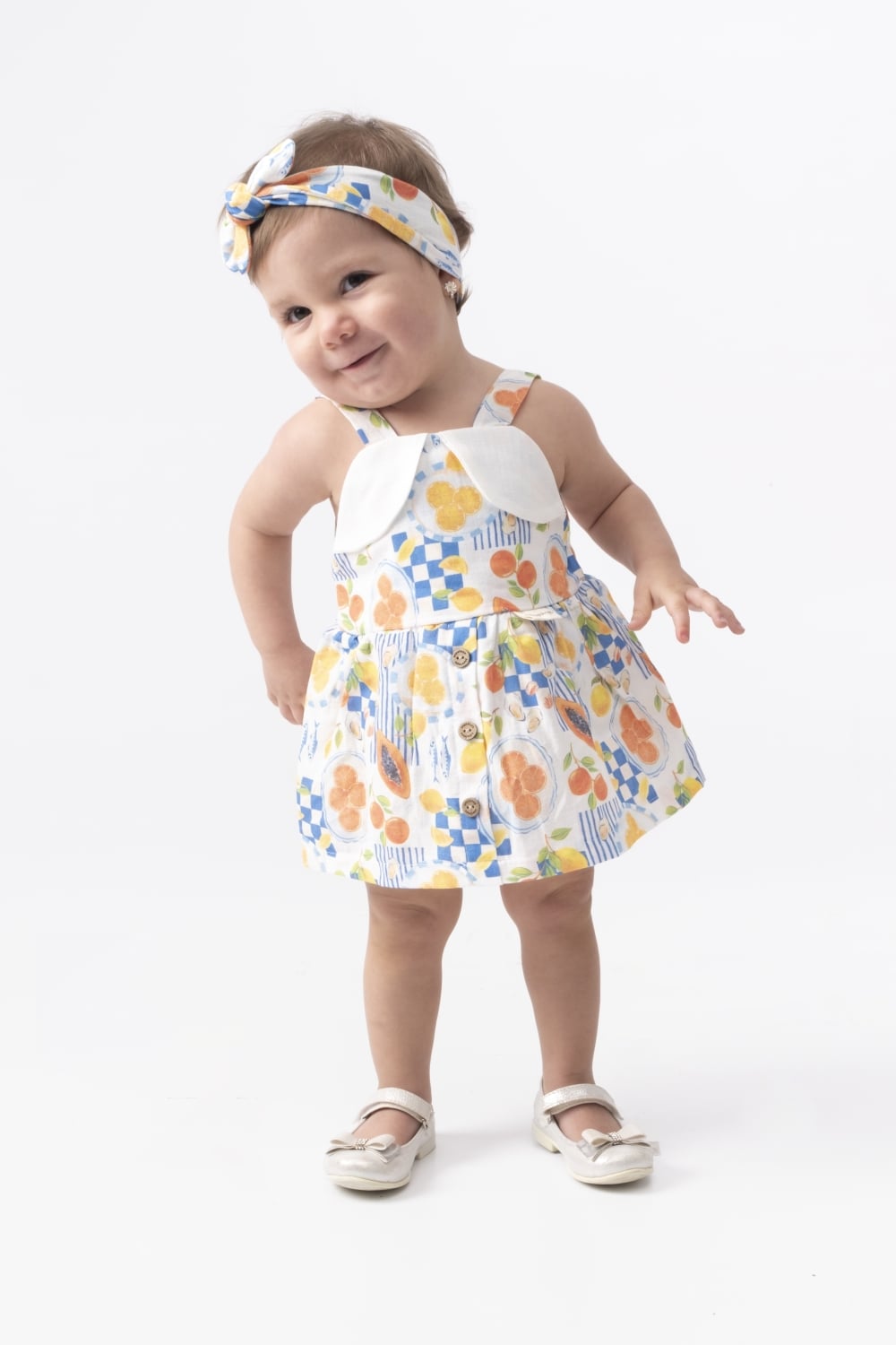 Baby Girl's Patterned Dress and Headband Set - Popshops - by Peralane