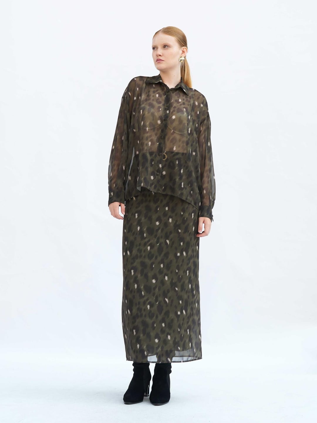 Leopard Print Sheer Blouse for Women - Lefon - by Peralane - photo 4