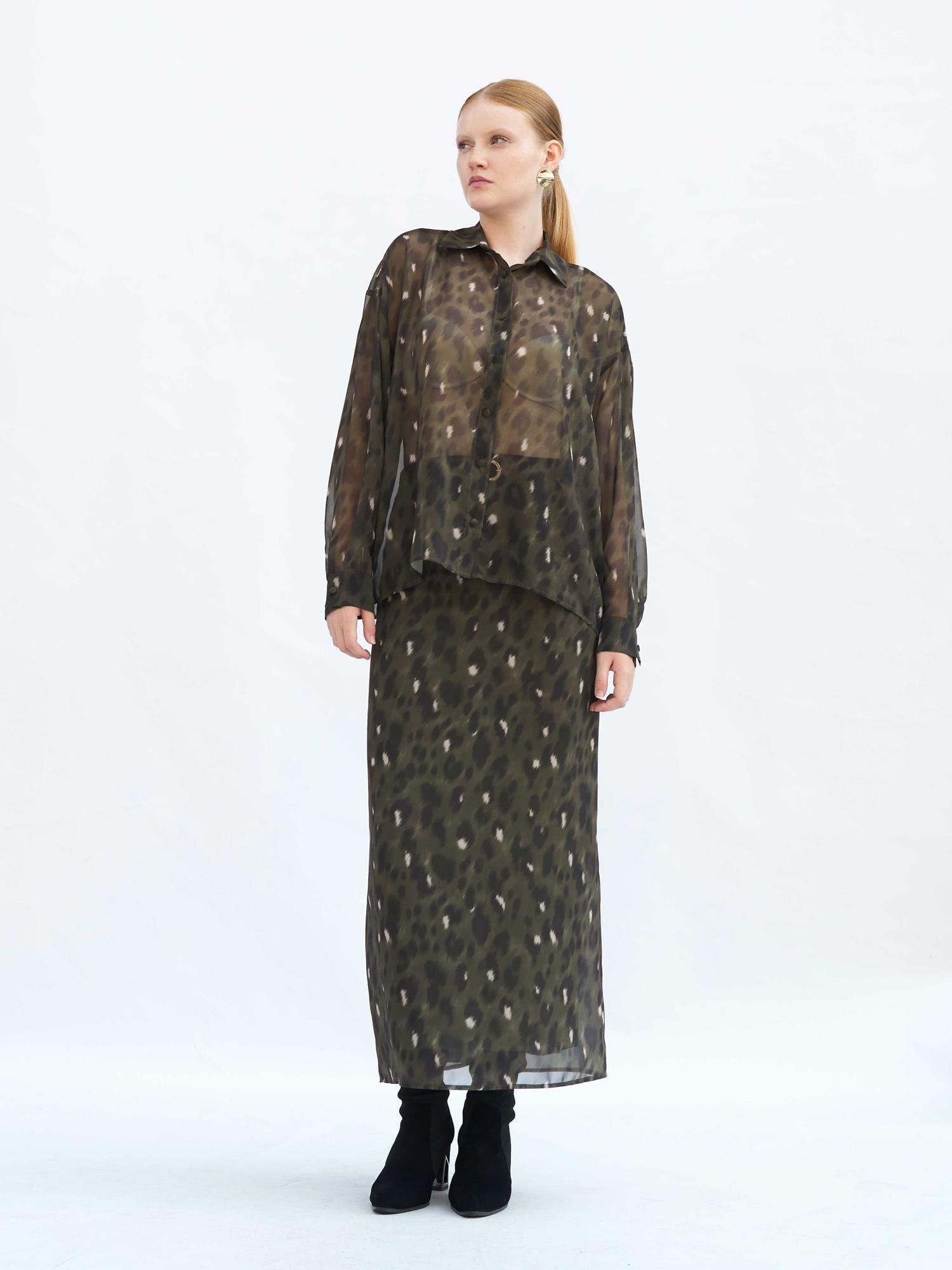 Leopard Print Sheer Blouse for Women - Lefon - by Peralane - photo 4