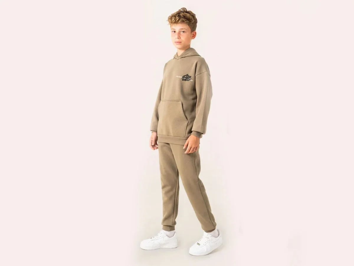 Boys' Printed Hooded Brushed Cotton Tracksuit Set - Ruhat Kids - by Peralane
