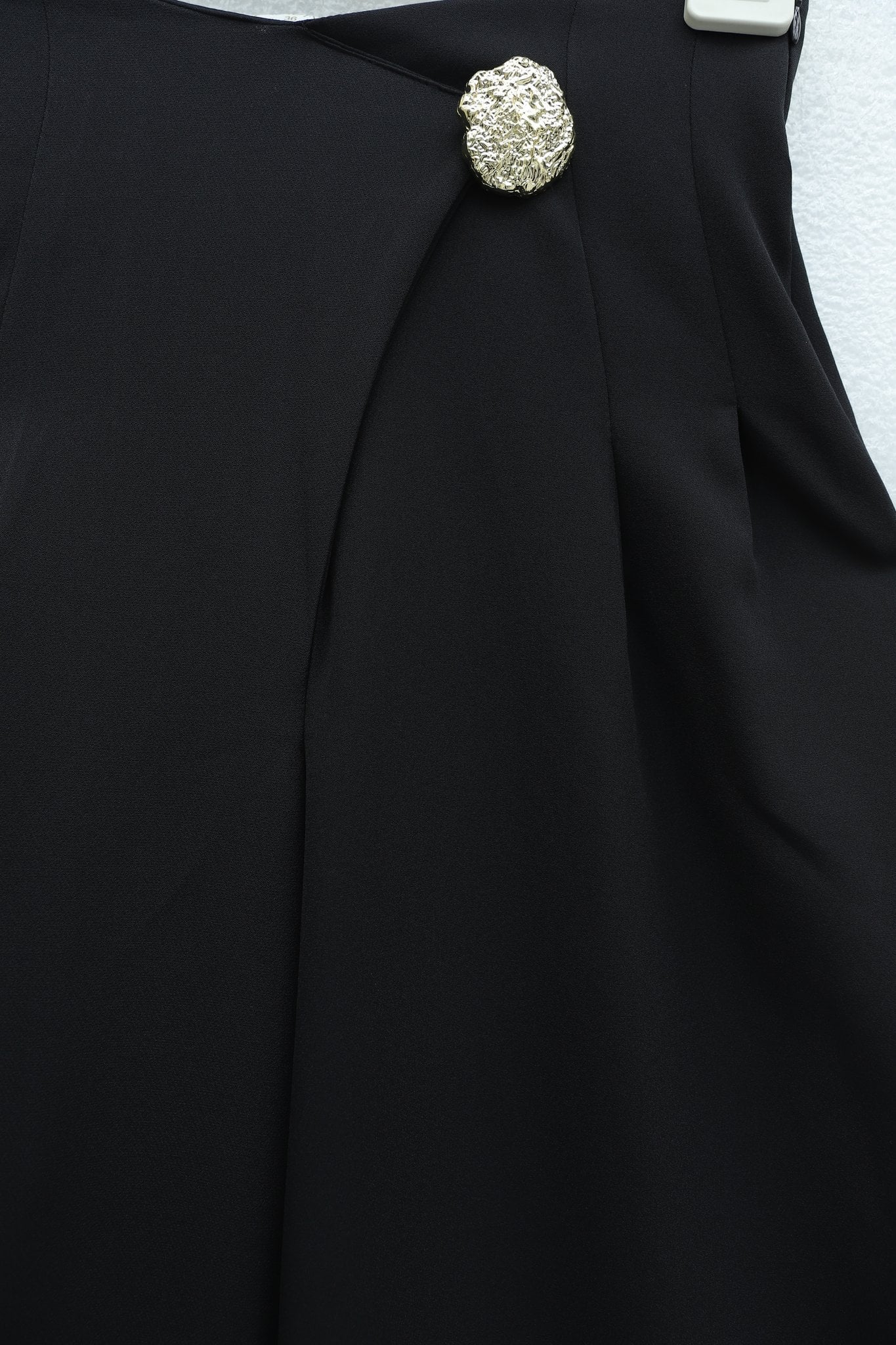 Side Zip Wide Leg Crepe Trousers with Bow Detail - Black - Podyumplus - by Peralane - photo 5
