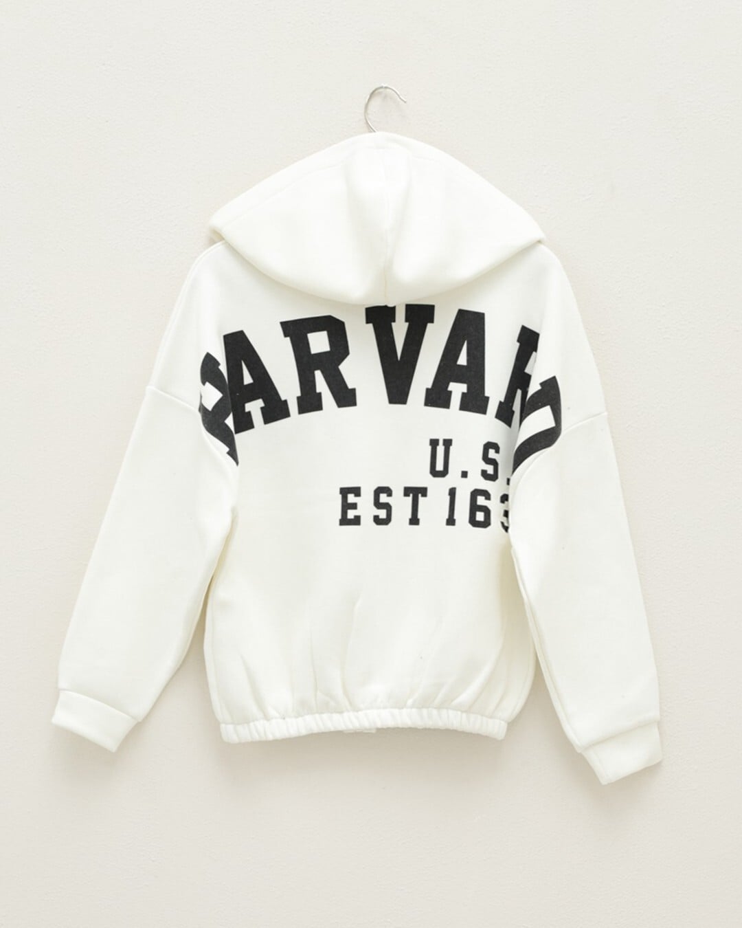 White Zip-Up Hoodie with Graphic Print for Women - Podyumplus - by Peralane - photo 3
