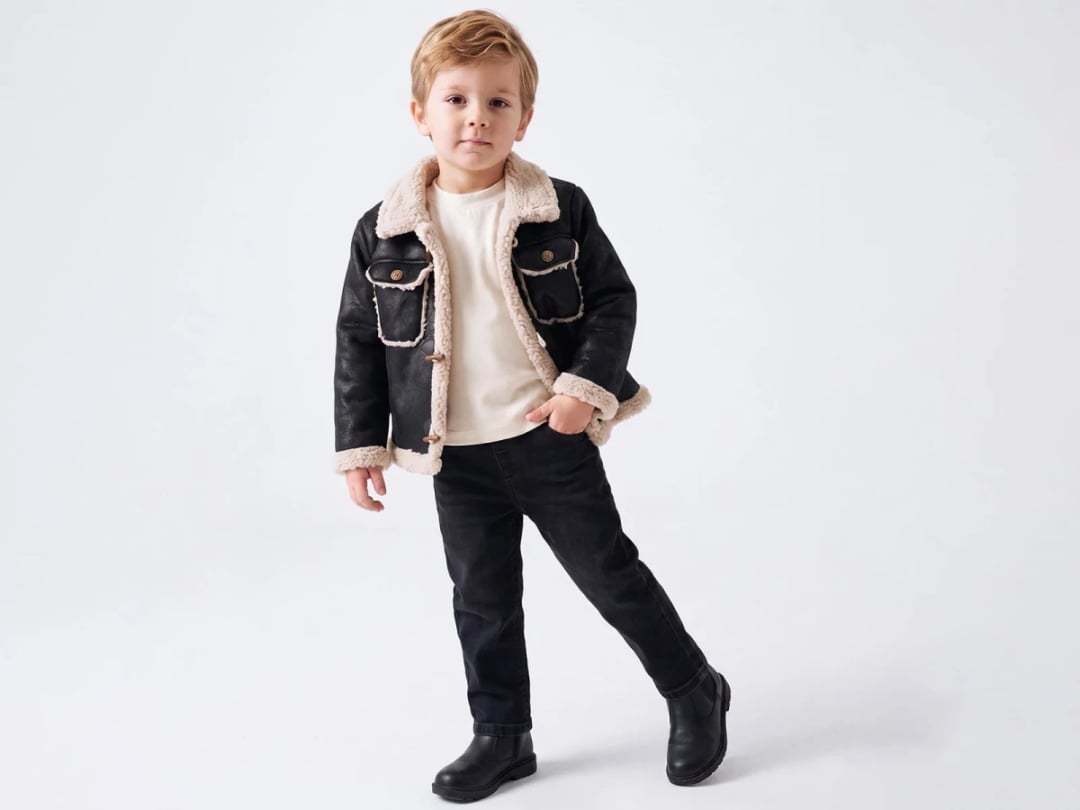 Boys' 3-Piece Set with Leather Jacket, Pockets, and Soft Inner Lining - Canoz - by Peralane
