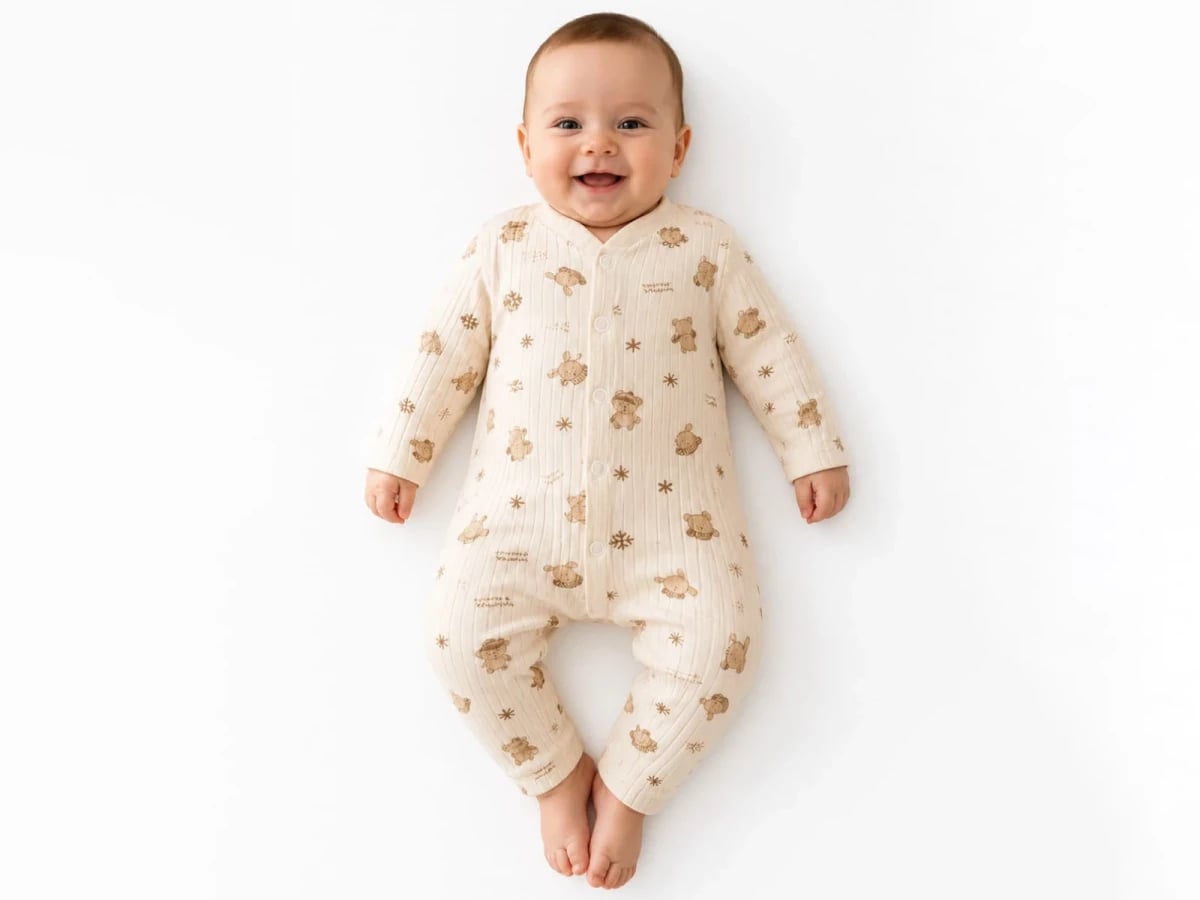 Baby Romper 3-Pack with Bear and Snowflake Print - Supermini - by Peralane