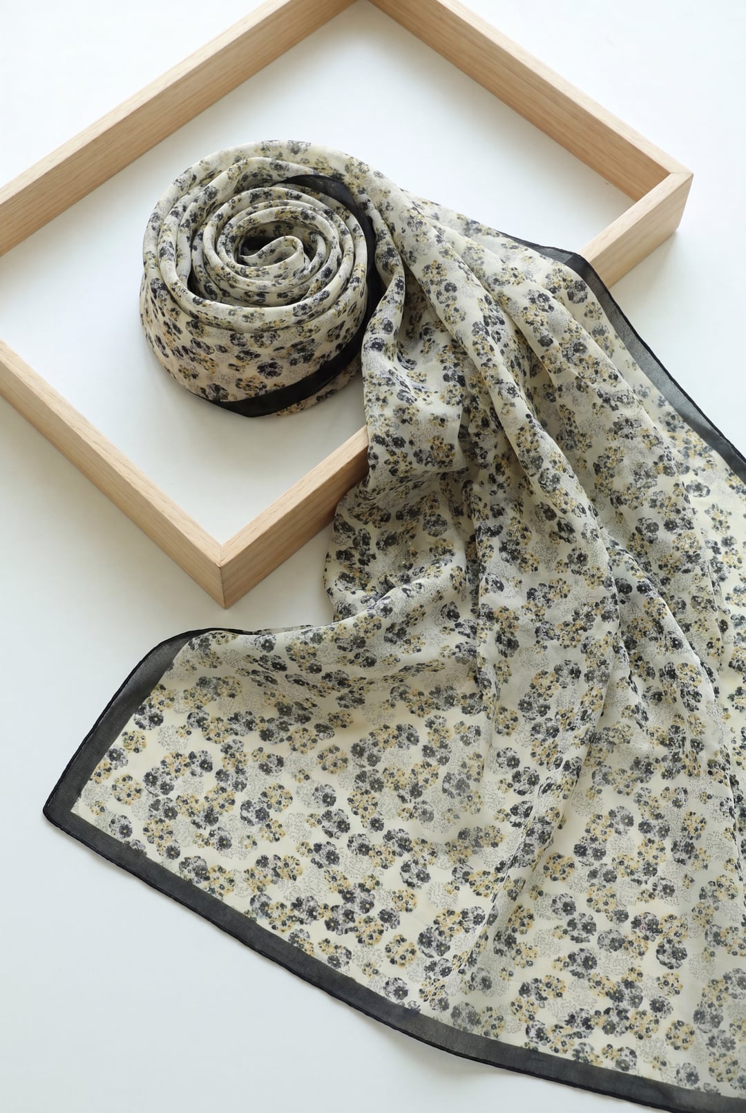 Crisp Floral Print Voile Scarf - Stone - Podyumplus - by Peralane