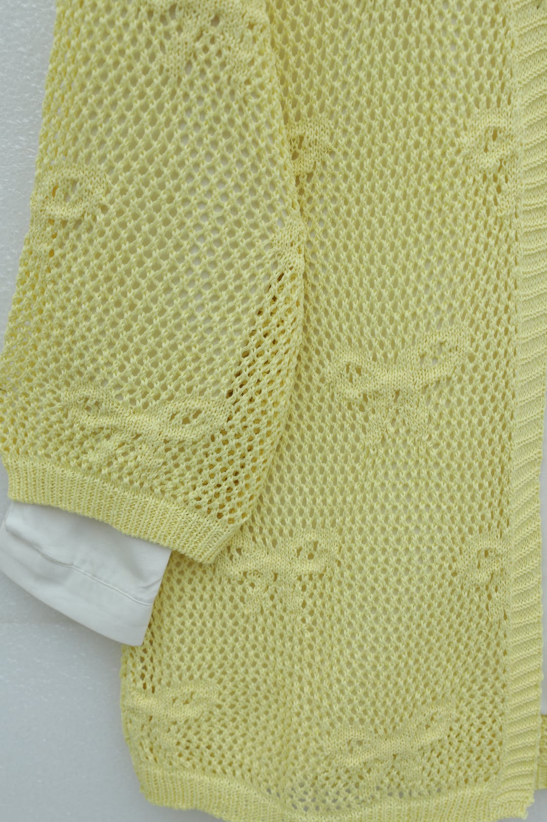 Bow Patterned Openwork Knit Cardigan - Yellow - Podyumplus - by Peralane - photo 7