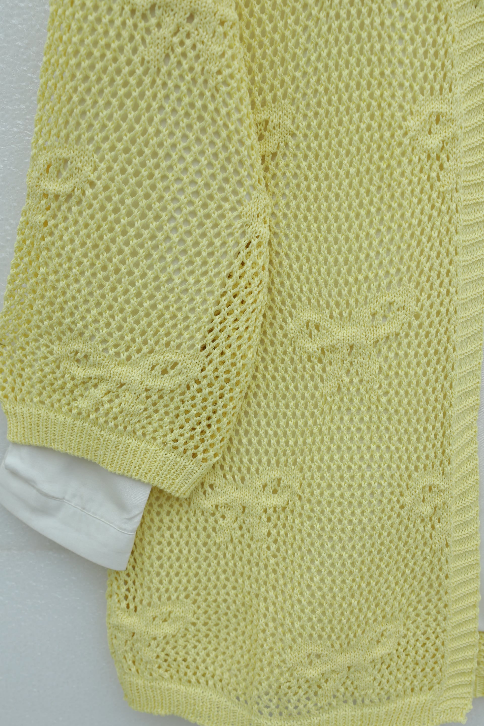 Bow Patterned Openwork Knit Cardigan - Yellow - Podyumplus - by Peralane - photo 7