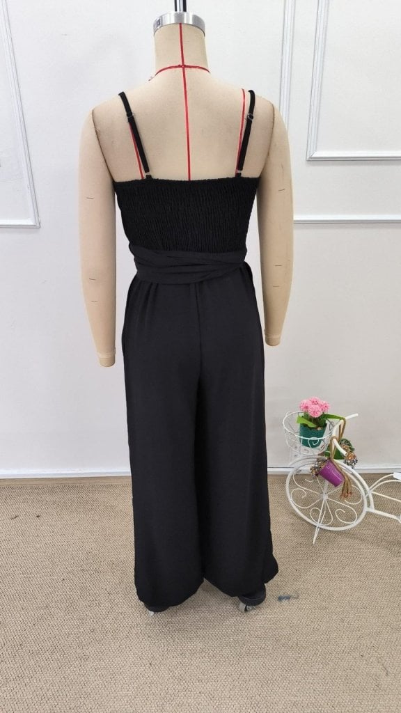 Women's Sleeveless V-Neck Wrap Jumpsuit with Tie Waist - Janes - by Peralane - photo 8