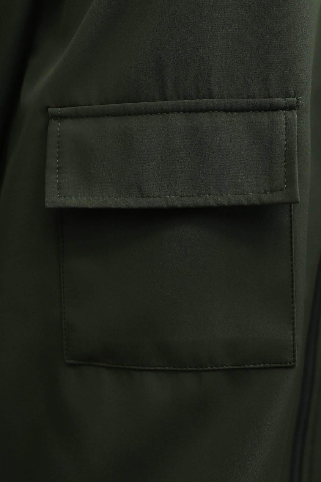 Hooded Zip-Up Raincoat with Flap Pockets - Olive Green - Podyumplus - by Peralane - photo 7