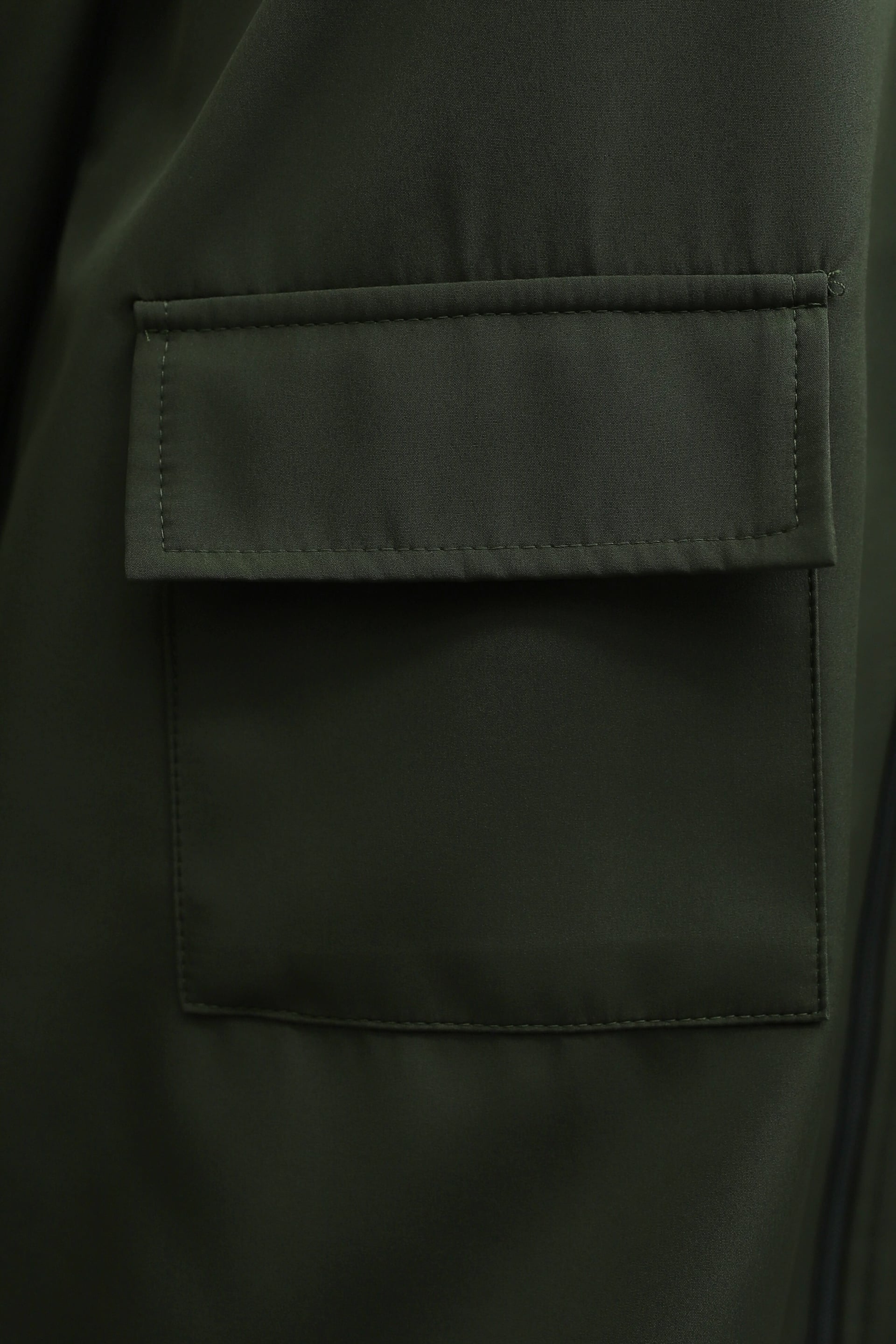 Hooded Zip-Up Raincoat with Flap Pockets - Olive Green - Podyumplus - by Peralane - photo 7