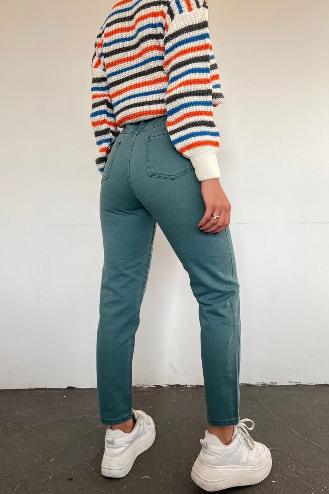 Women's High-Waist Elastic Waist Jeans - Mint - Podyumplus - by Peralane - photo 5