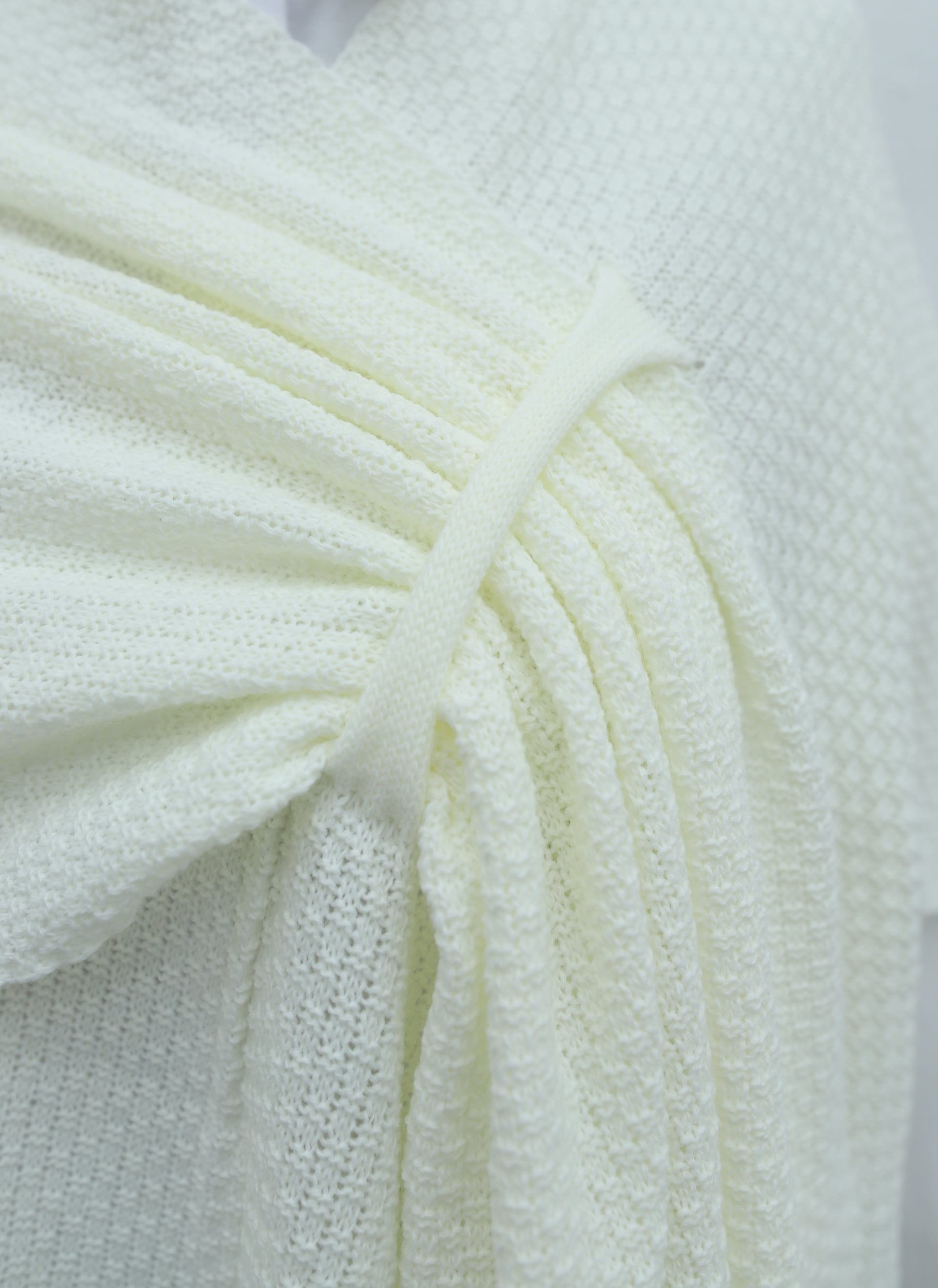 Relaxed Fit Knitted Poncho - White - Podyumplus - by Peralane - photo 6