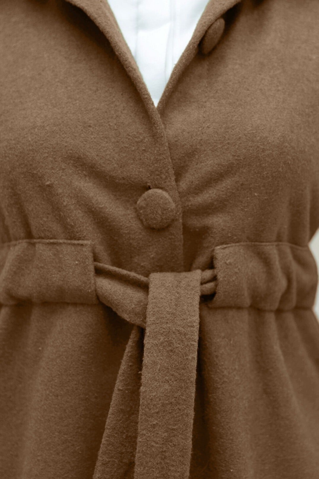 Belted Double-Breasted Coat in Cinnamon - Podyumplus - by Peralane - photo 4