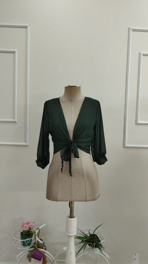 Women's Sheer Chiffon Bolero Jacket with Front Tie Closure - Janes - by Peralane - photo 4