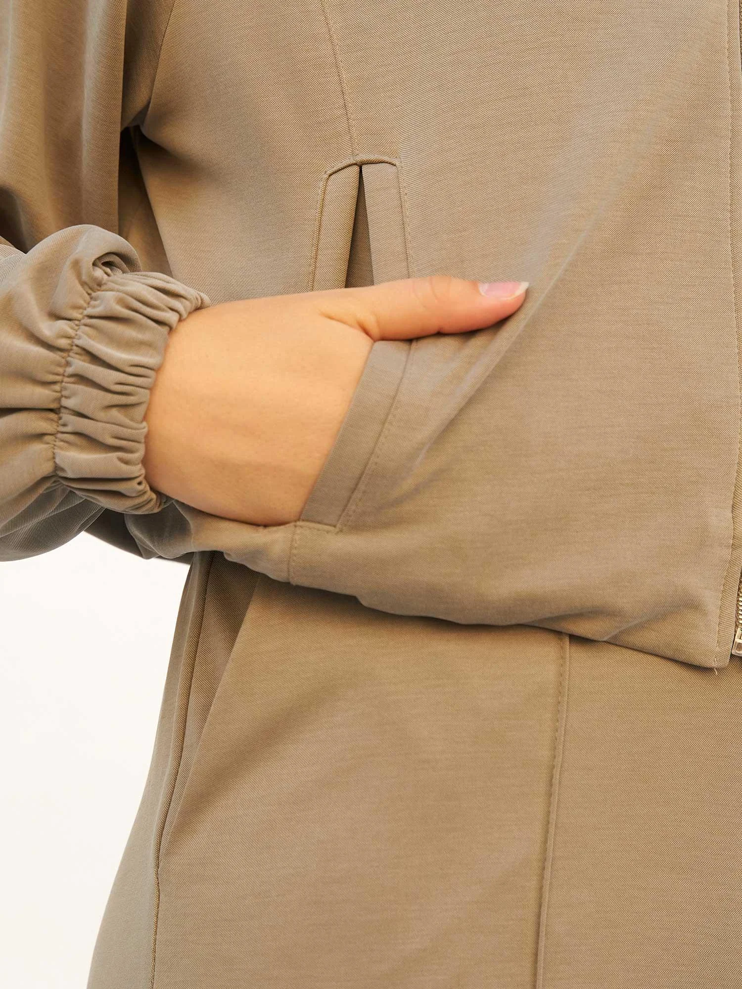Women's Hooded Knit Bomber Set with Wide-Leg Trousers - Lefon - by Peralane - photo 10