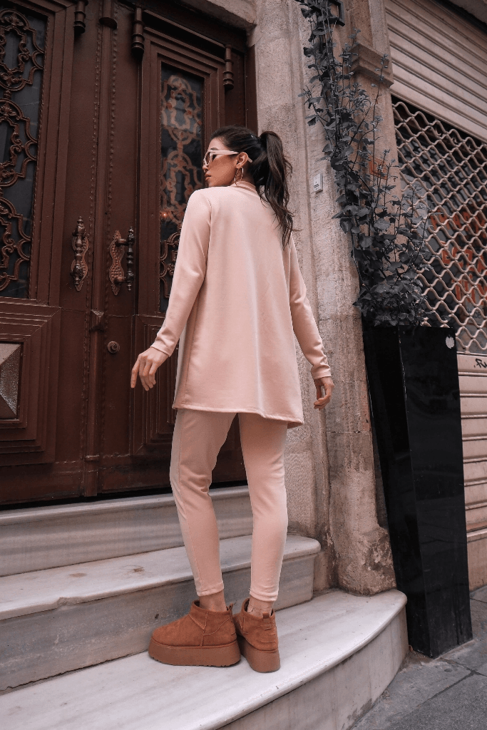 Women's Three-Piece Knit Loungewear Set - Beige - Janes - by Peralane - photo 4
