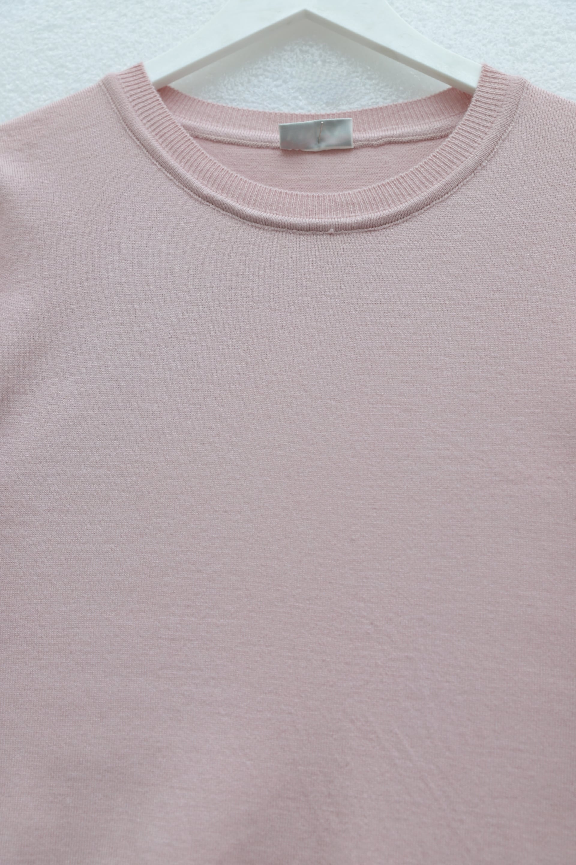 Women's Round Neck Knit Tunic with Button Cuff Detail - Powder Pink - Podyumplus - by Peralane - photo 4