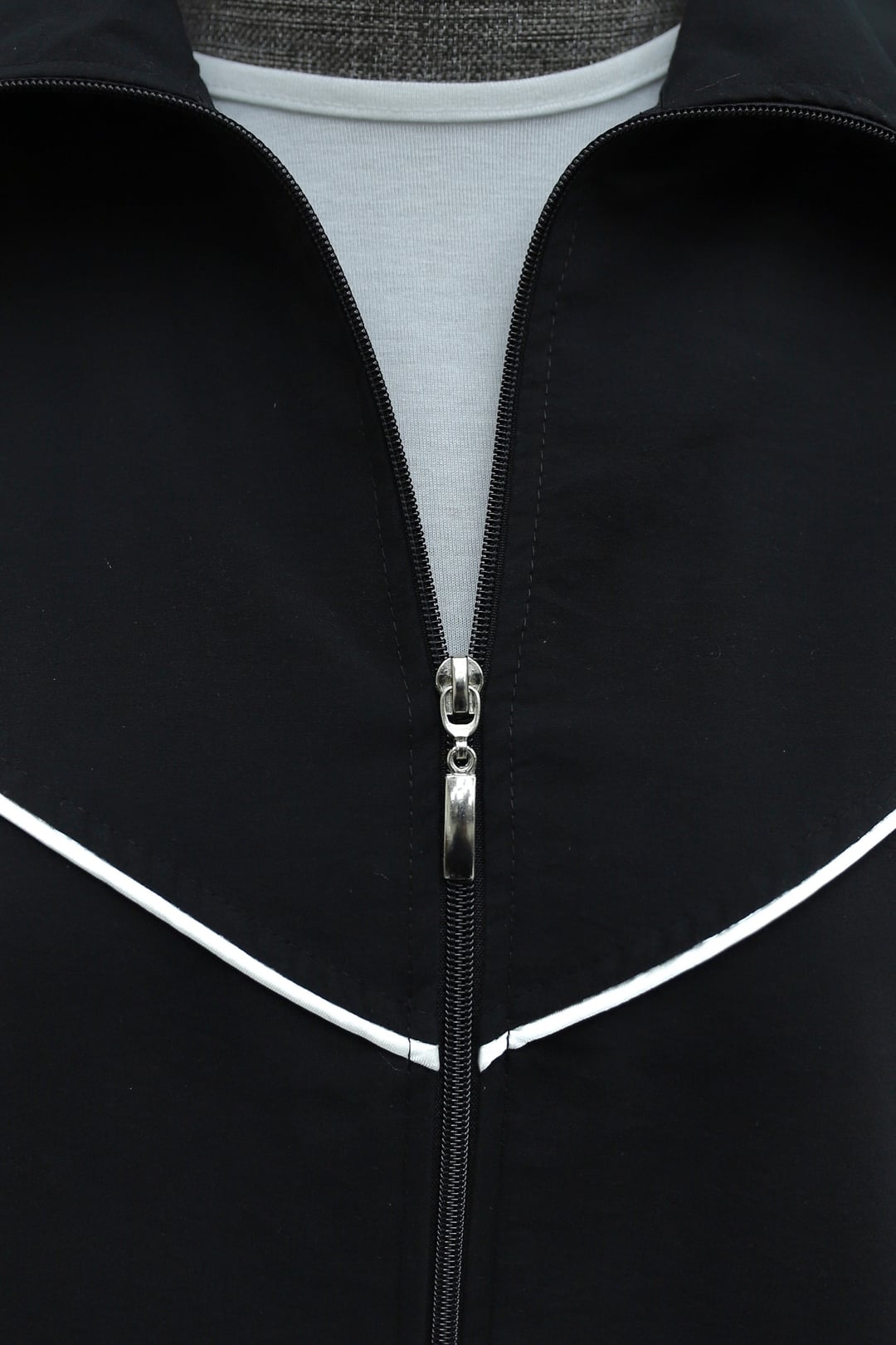 Striped Skirt and Drawstring Trousers Zip-Up Tracksuit Set - Black - Podyumplus - by Peralane - photo 6