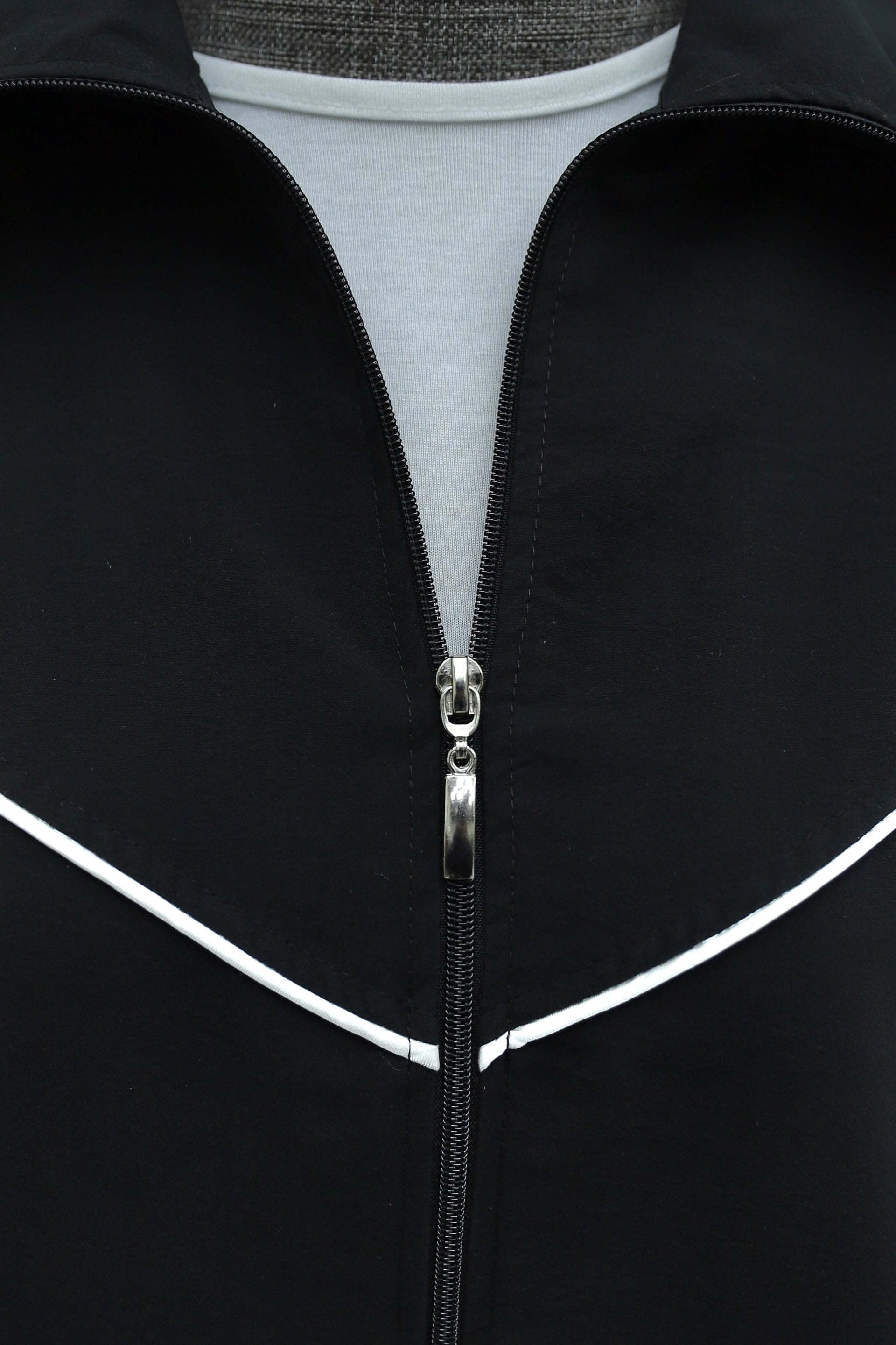 Striped Skirt and Drawstring Trousers Zip-Up Tracksuit Set - Black - Podyumplus - by Peralane - photo 6