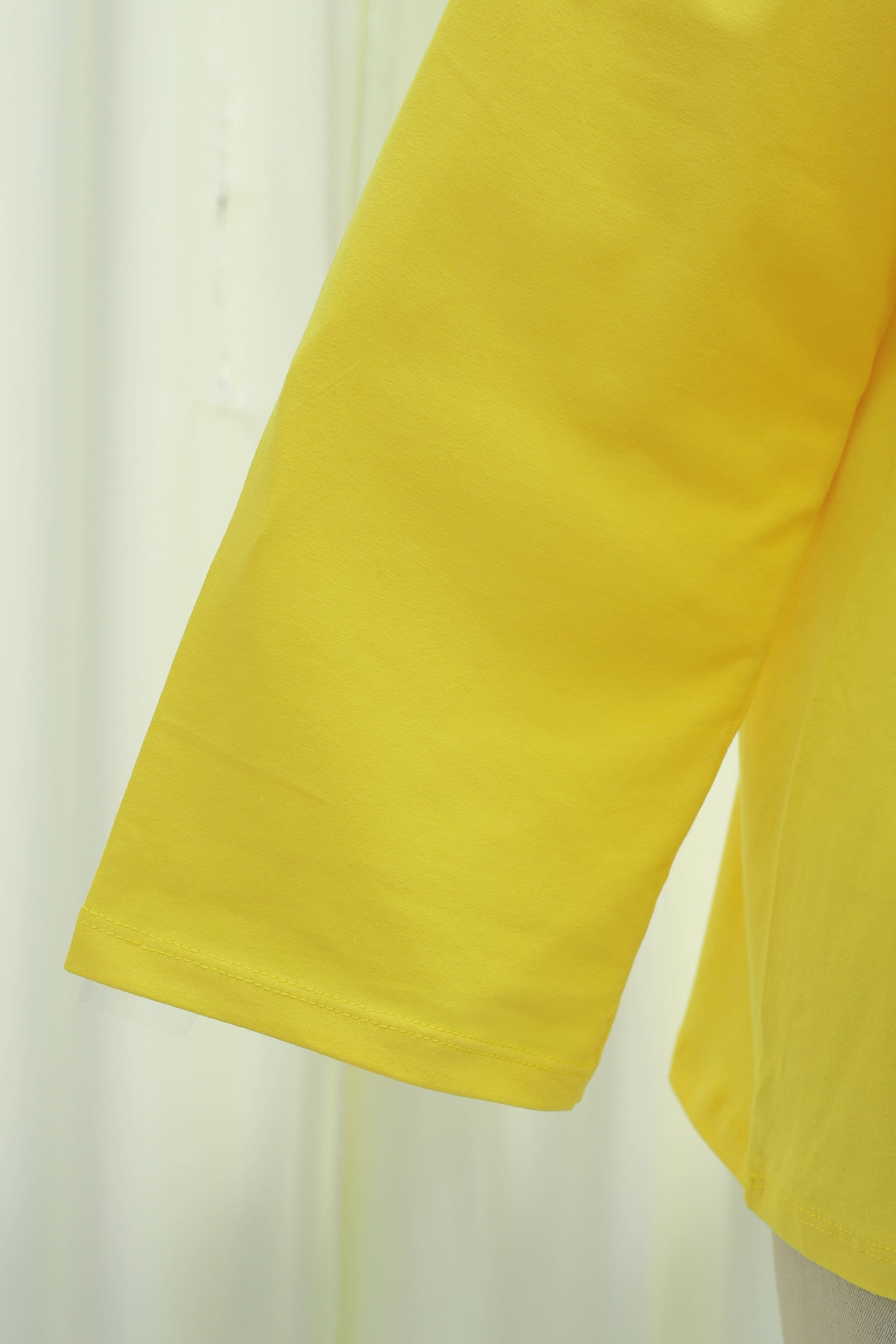 Round Neck Relaxed Fit Jersey Tunic - Yellow - Podyumplus - by Peralane - photo 10