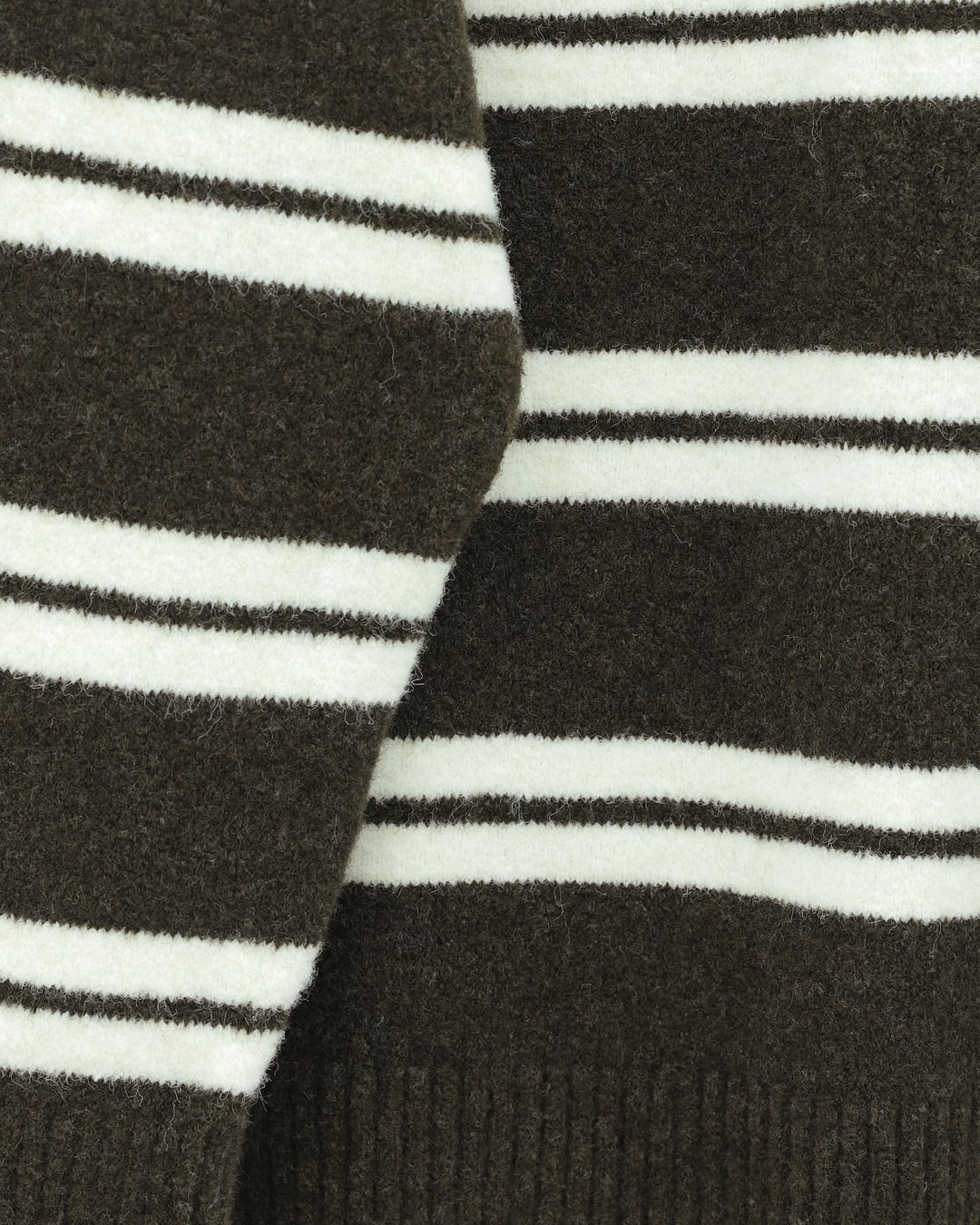 Round Neck Striped Soft Knit Sweater - Dark Brown - Podyumplus - by Peralane - photo 5