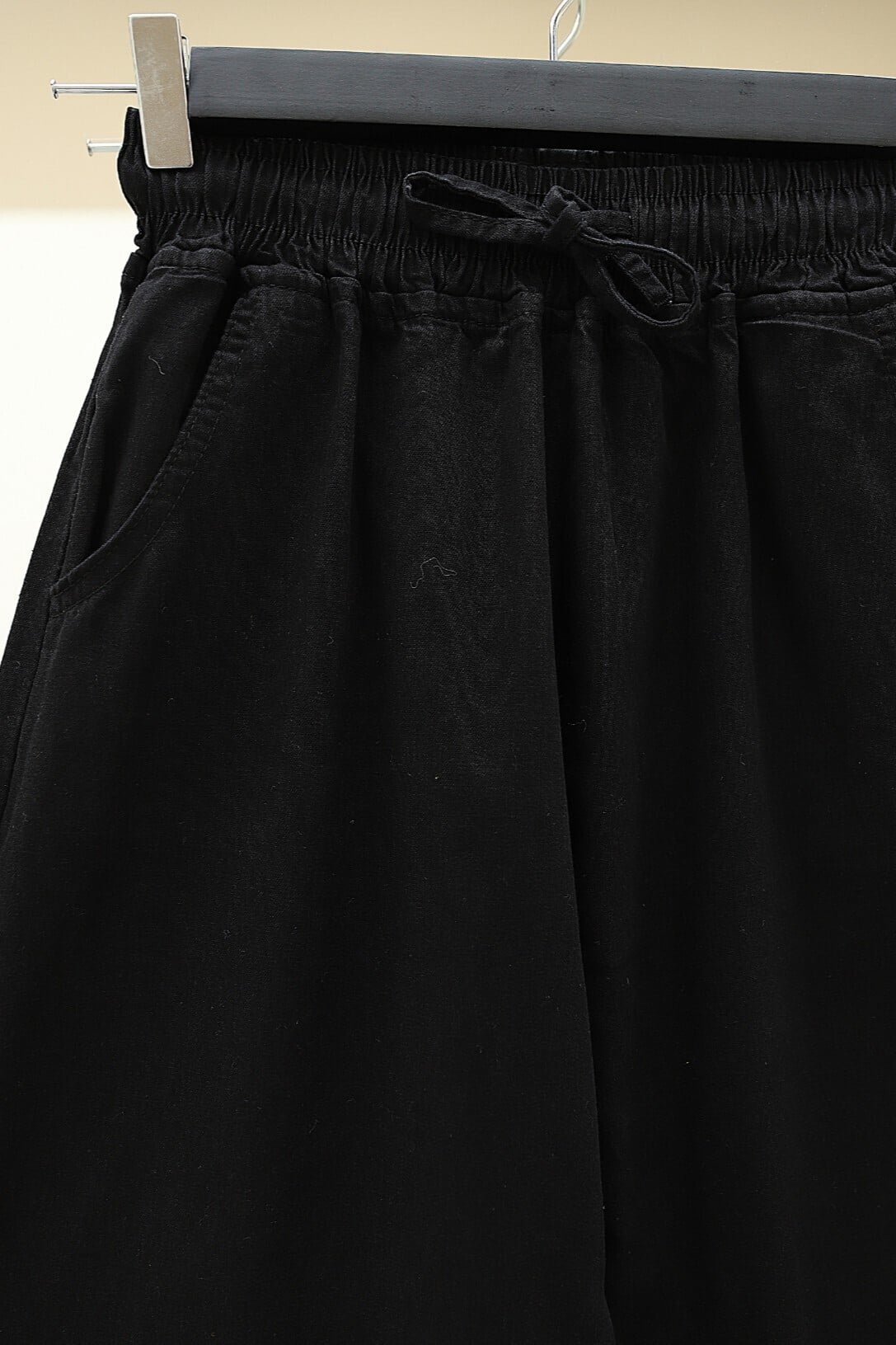 Black Wide-Leg Drawstring Jeans with Pockets - Podyumplus - by Peralane - photo 7