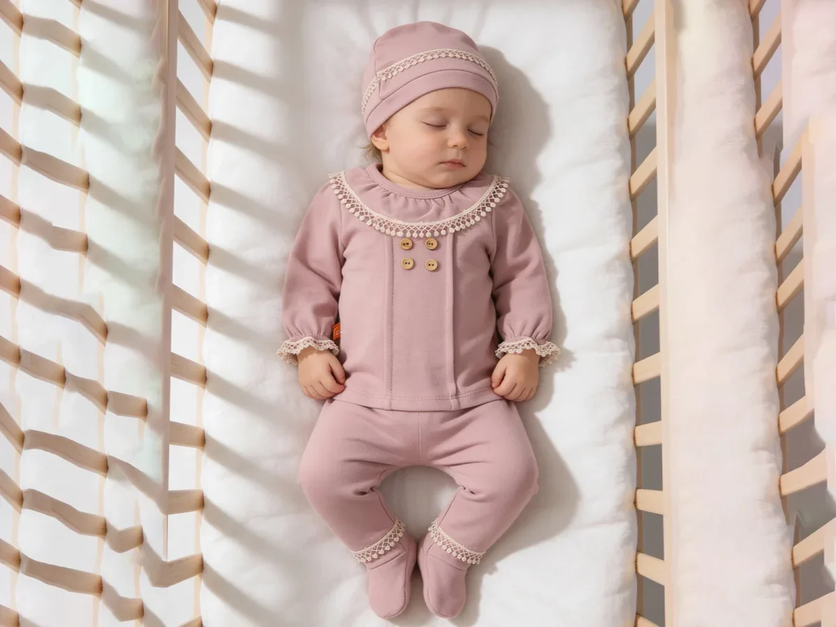 Lace Trim Newborn Baby Girl Sleepwear Set (Pack of 2) - Beyaz Bebek - by Peralane