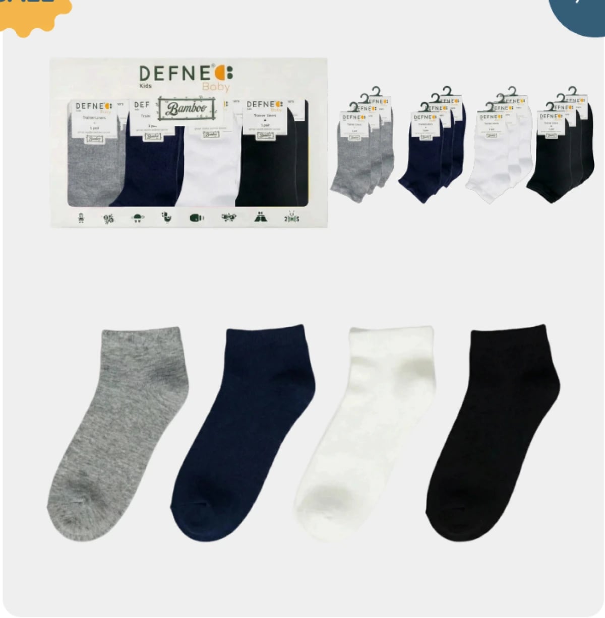 Kids Unisex Premium Bamboo Extra Soft Bootie Sock Set - Defne - by Peralane