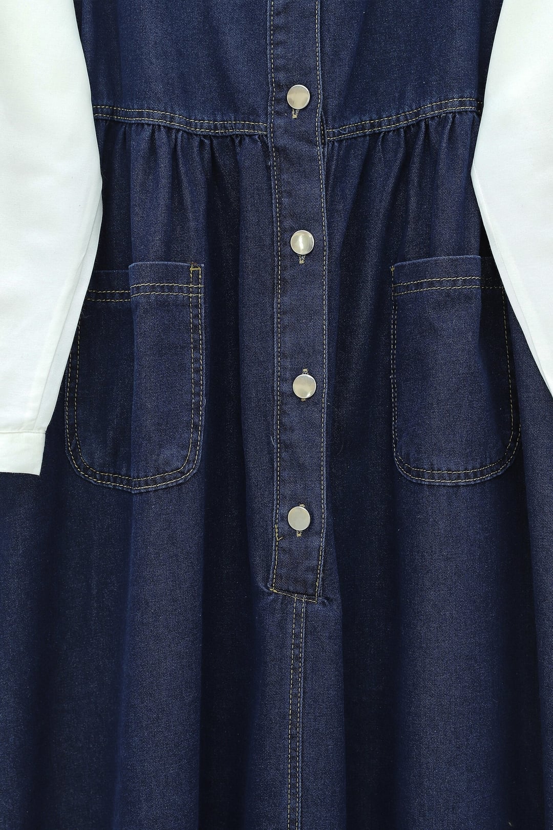 Half Button Double Pocket Sleeveless Denim Jumpsuit - Navy - Podyumplus - by Peralane - photo 6