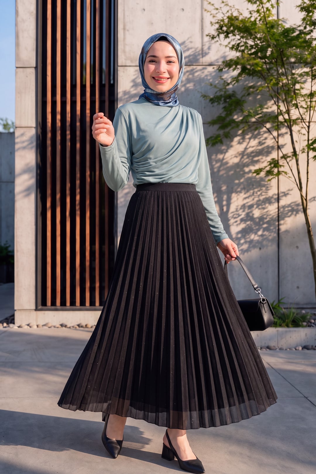 Sequin Pleated Skirt - Black - Podyumplus - by Peralane - photo 3