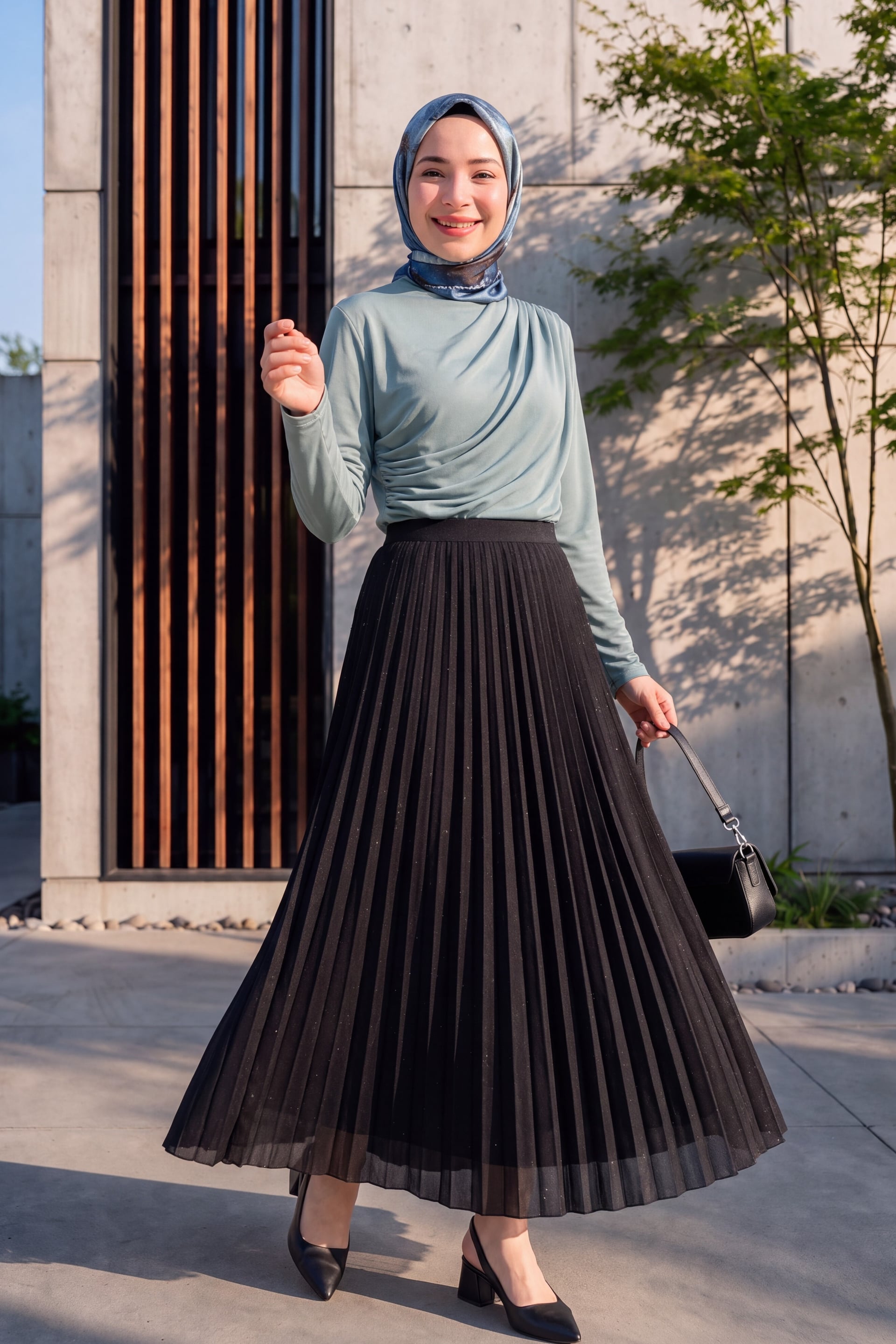 Sequin Pleated Skirt - Black - Podyumplus - by Peralane - photo 3