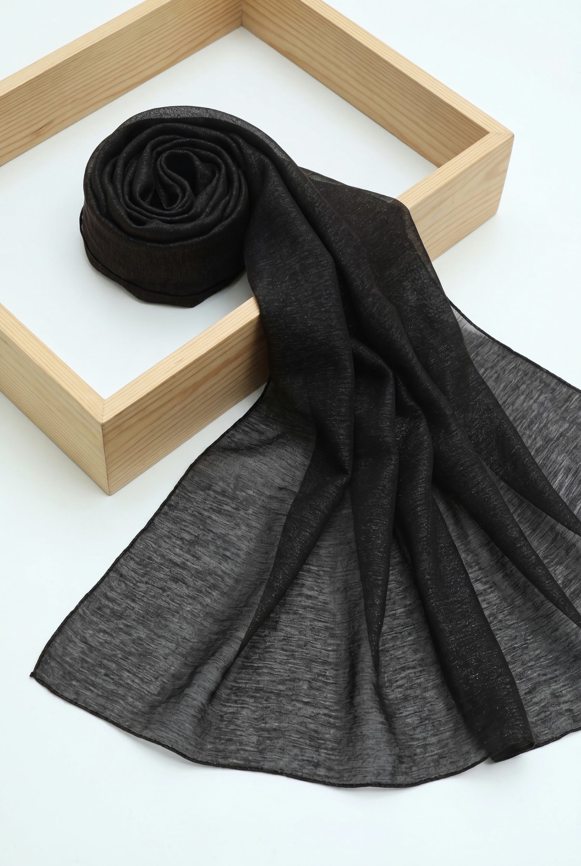 Sequin Voile Shawl - Dark Brown - Podyumplus - by Peralane