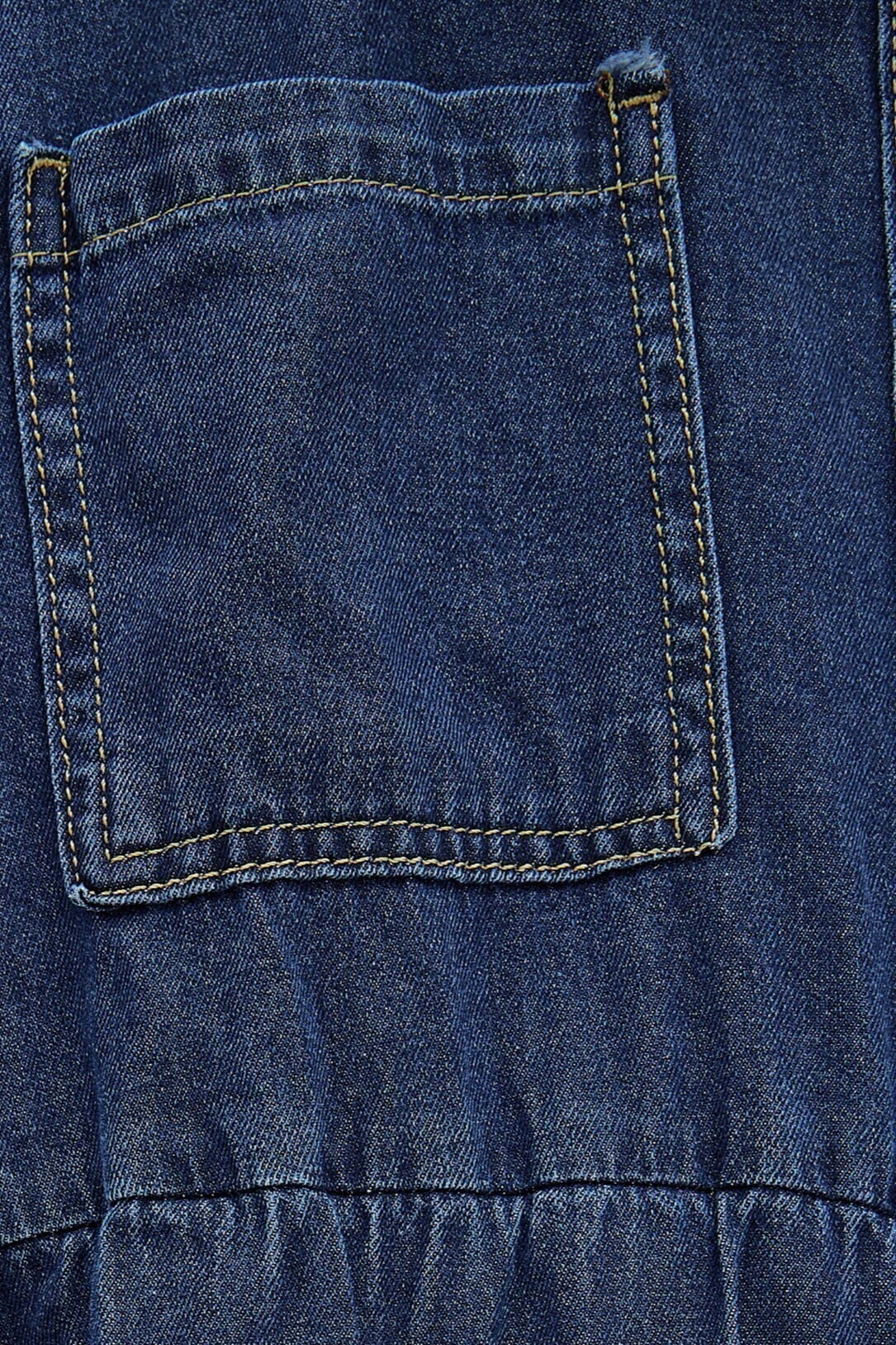 Elastic Waist Side Pocket Denim Dress - Navy - Podyumplus - by Peralane - photo 6