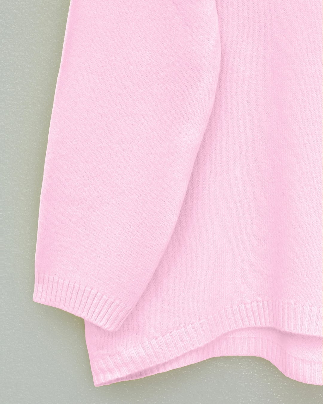 Round Neck Oversized Knit Sweater - Powder Pink - Podyumplus - by Peralane - photo 4