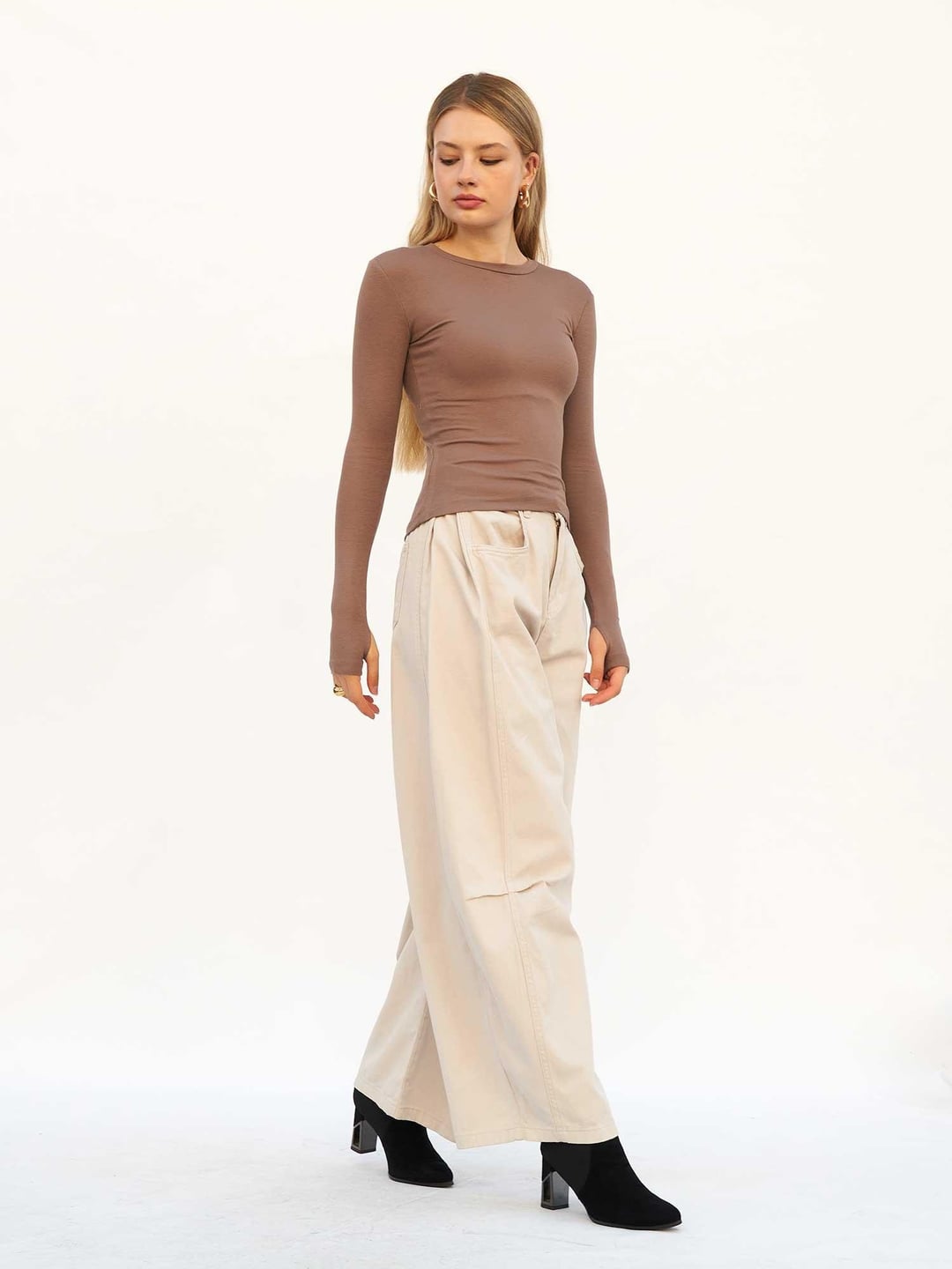 Curve Wide Gabardine Trousers 045 - Lefon - by Peralane - photo 4